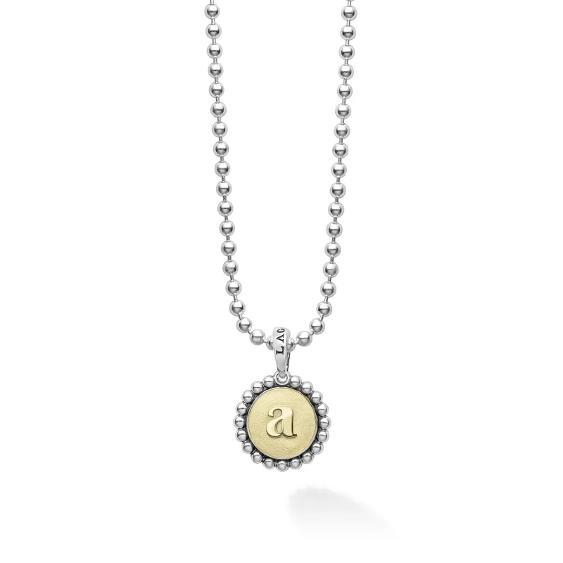 Signature Caviar A Initial Charm Necklace sold by LAGOS