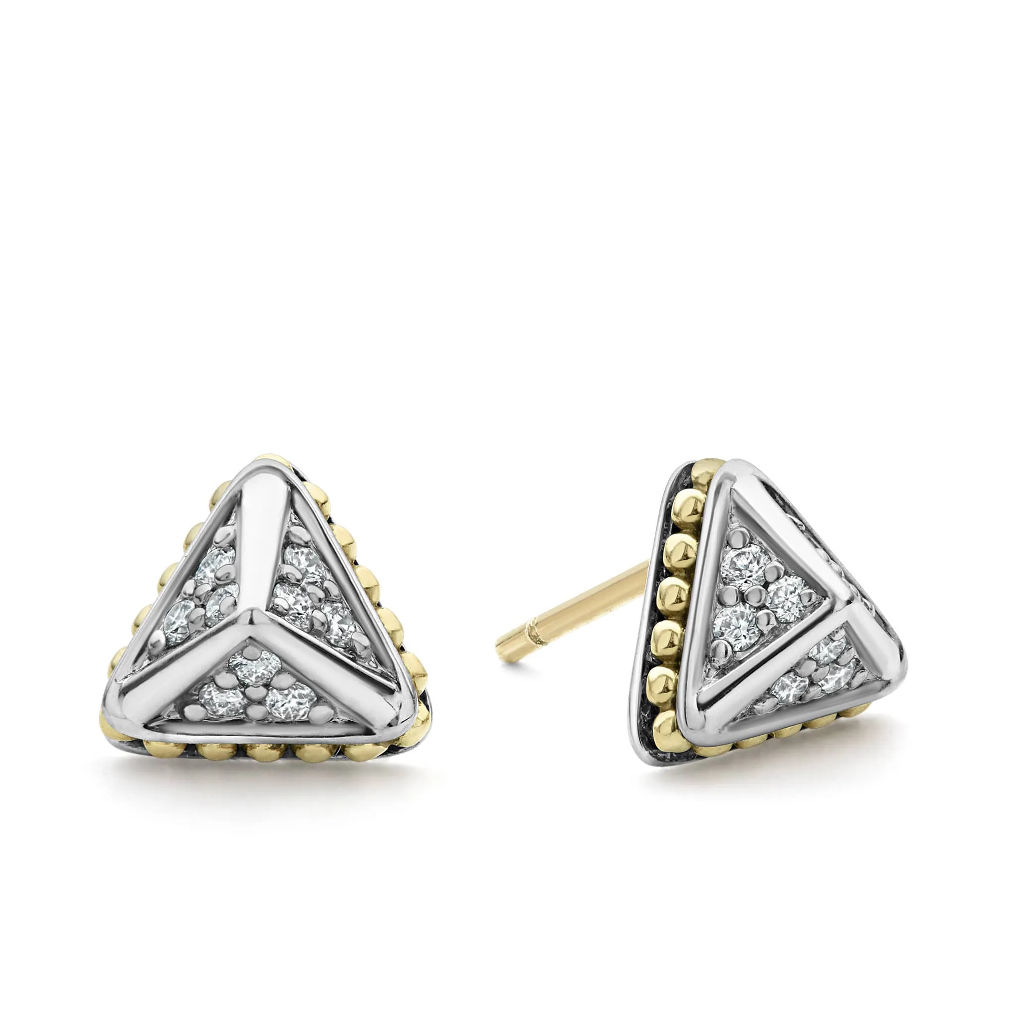 KSL Large Pyramid Diamond Stud Earrings sold by LAGOS
