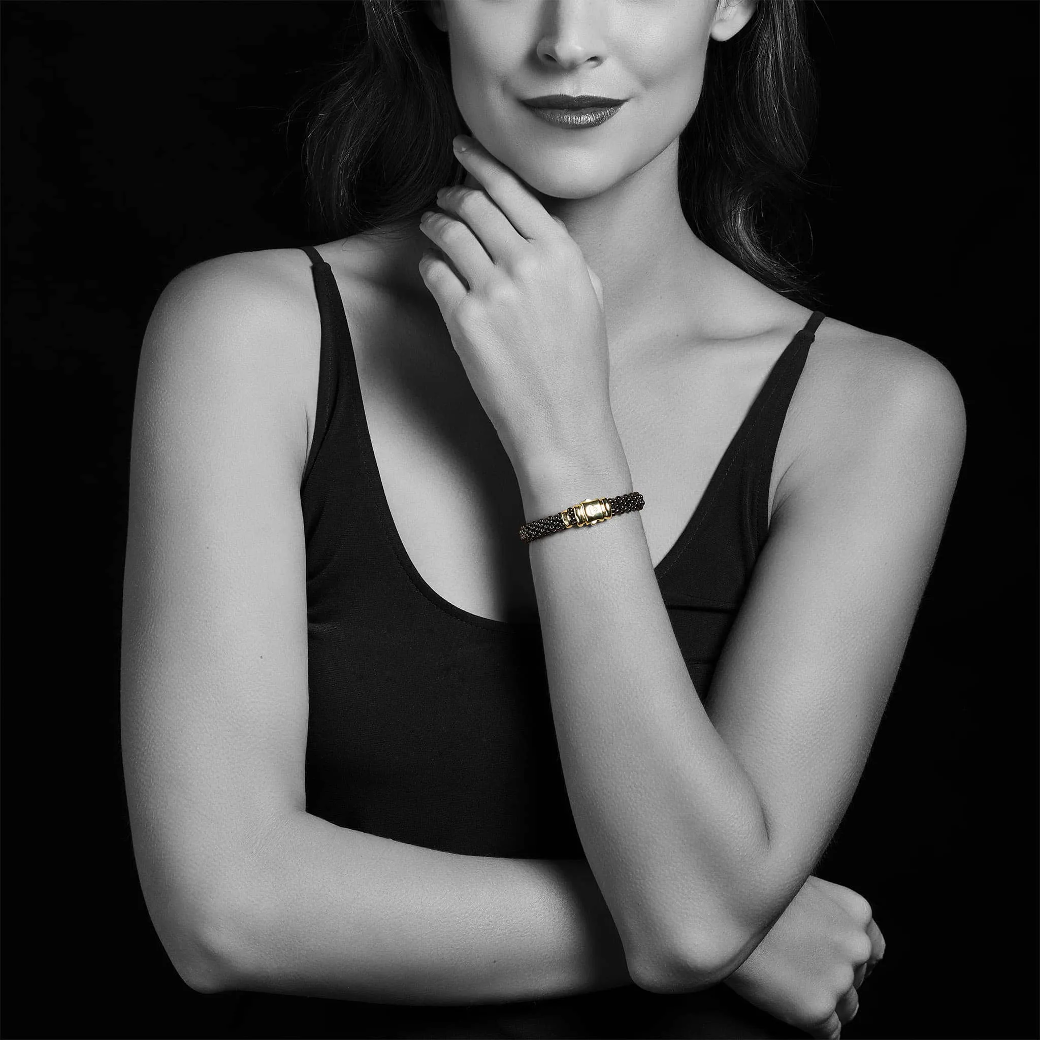 Black Caviar 18K Gold Black Ceramic Beaded Bracelet sold by LAGOS product image thumbnail 2