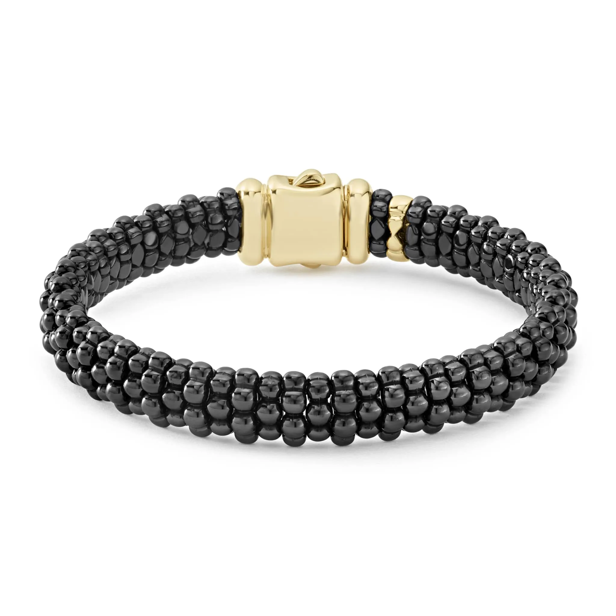 Black Caviar 18K Gold Black Ceramic Beaded Bracelet sold by LAGOS