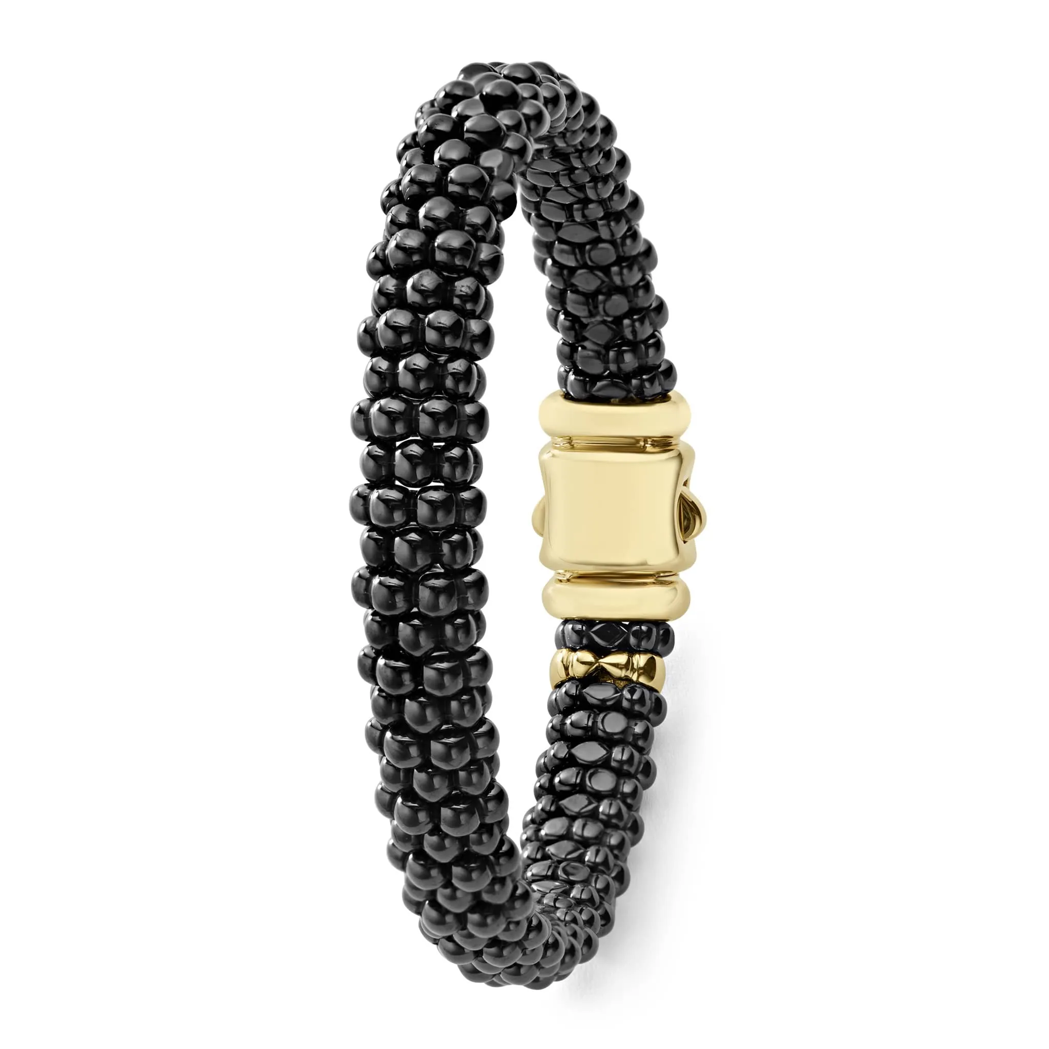 Black Caviar 18K Gold Black Ceramic Beaded Bracelet sold by LAGOS product image thumbnail 3