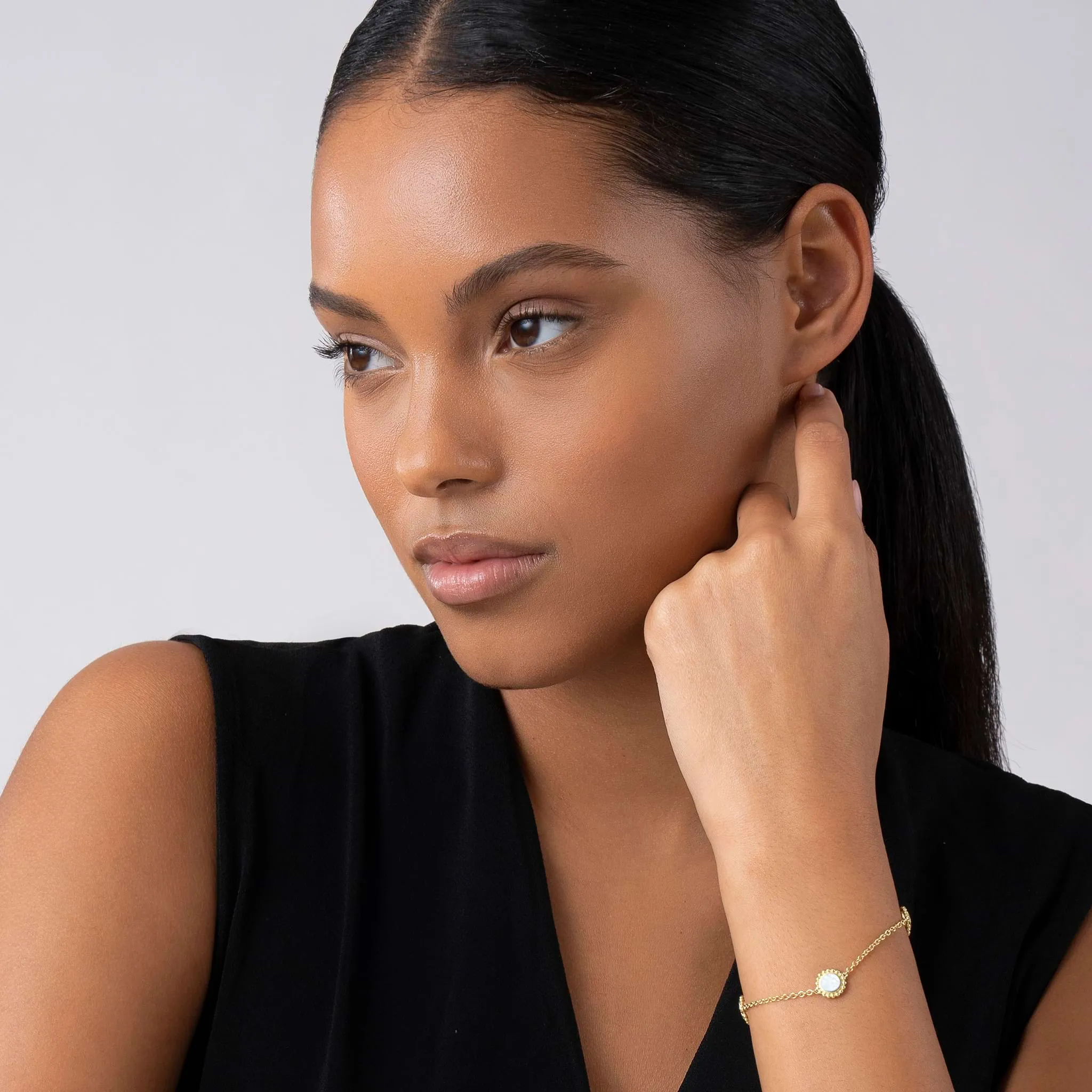 Covet Three Station Round Mother of Pearl Bracelet sold by LAGOS product image thumbnail 2