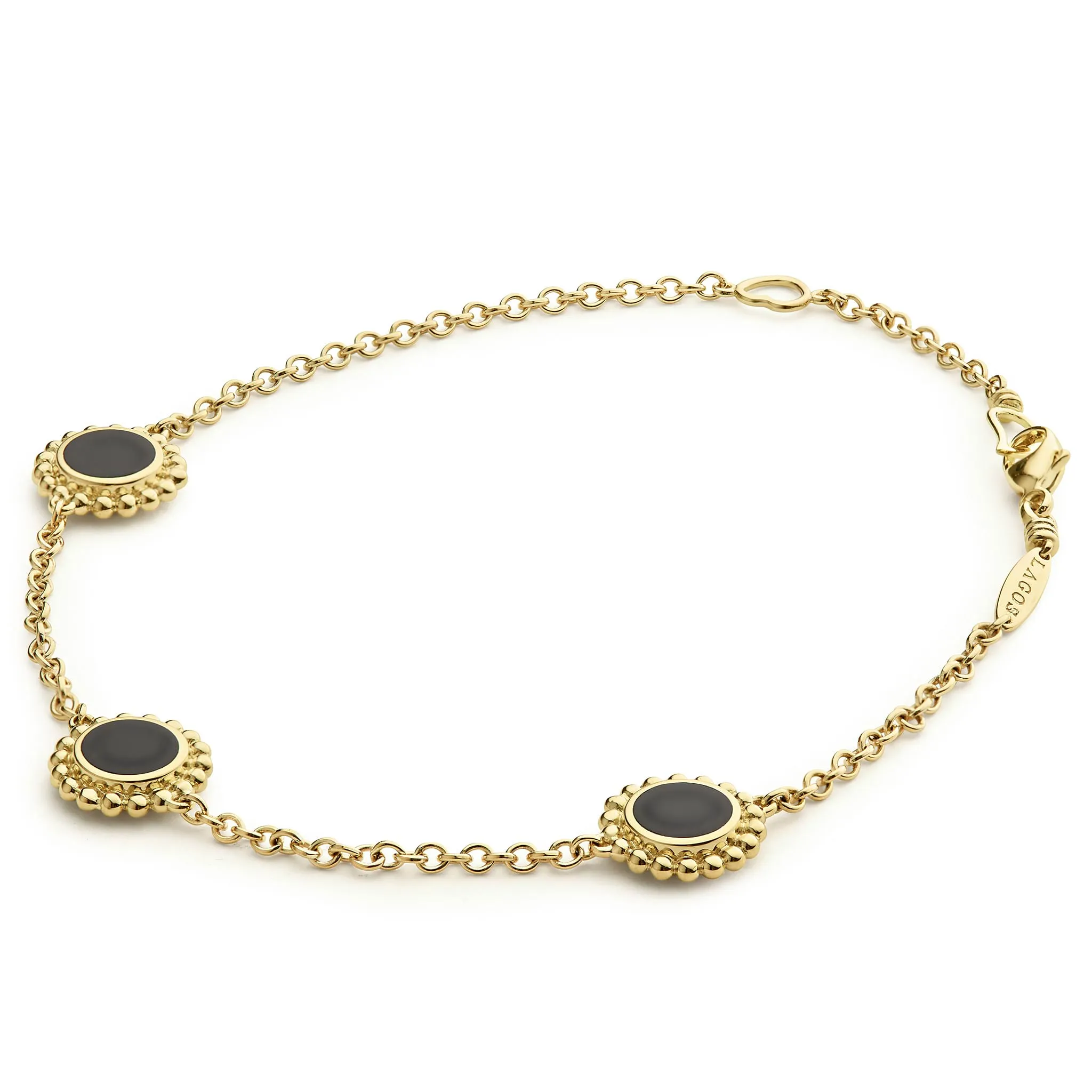 Covet Three Station Round Onyx Bracelet sold by LAGOS product image thumbnail 3