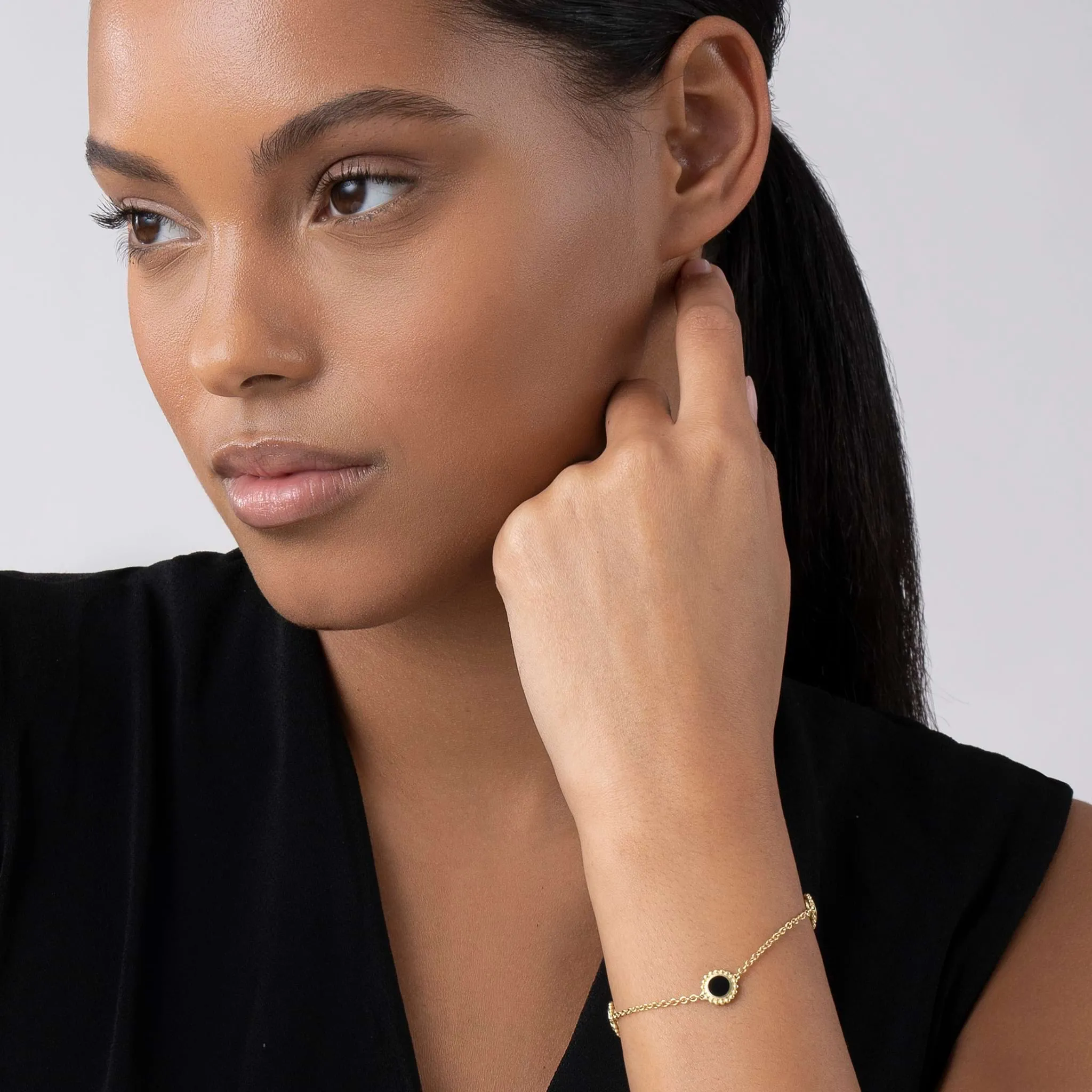 Covet Three Station Round Onyx Bracelet sold by LAGOS product image thumbnail 2