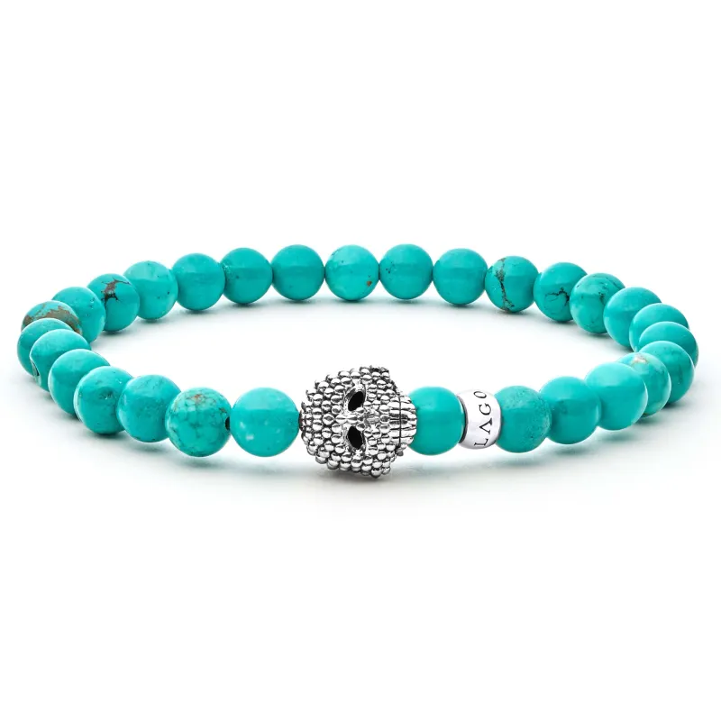 Anthem Turquoise Skull Bead Bracelet sold by LAGOS