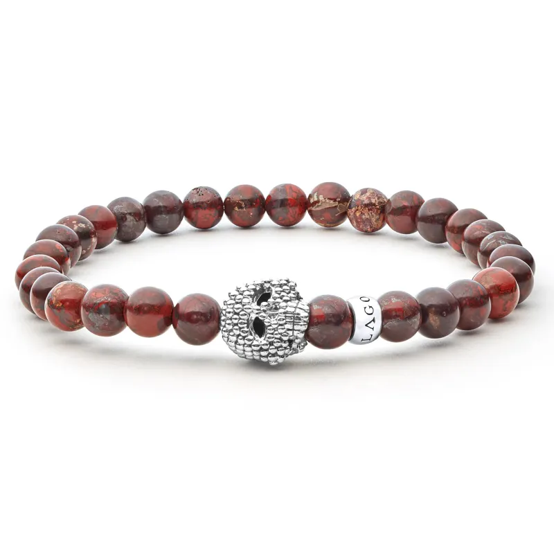 Anthem Poppy Jasper Skull Bead Bracelet sold by LAGOS