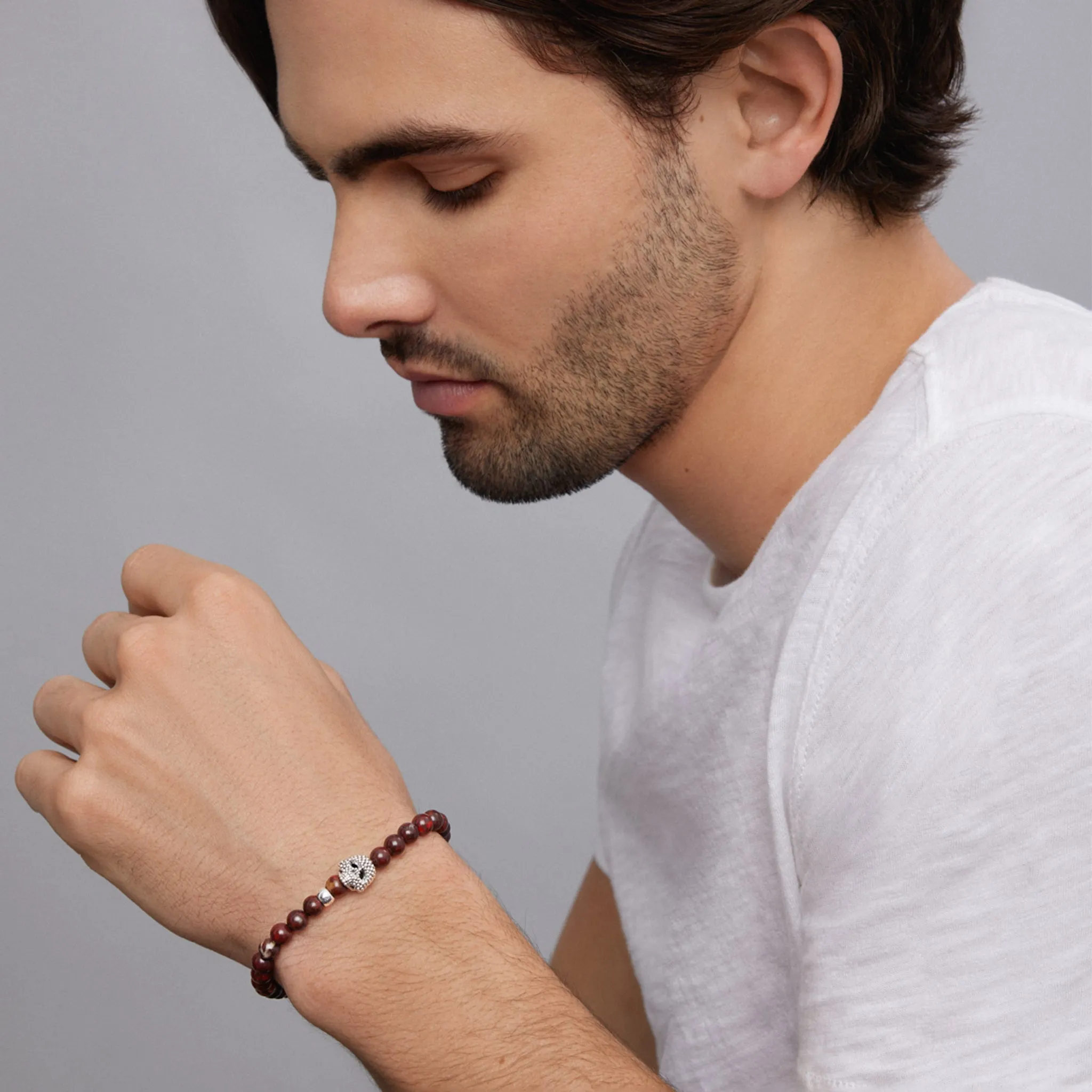 Anthem Poppy Jasper Skull Bead Bracelet sold by LAGOS product image thumbnail 2