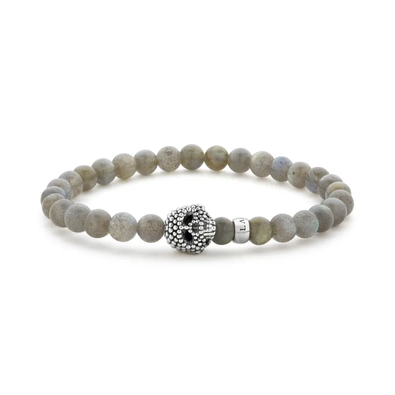 Anthem Labradorite Skull Bead Bracelet sold by LAGOS