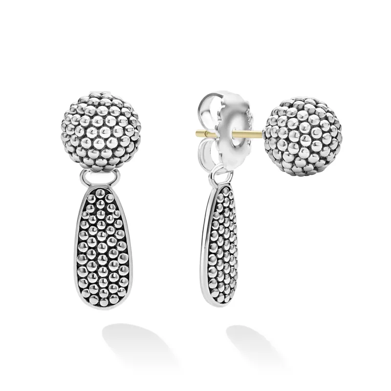 Signature Caviar Caviar Beaded Front-Back Drop Earrings sold by LAGOS