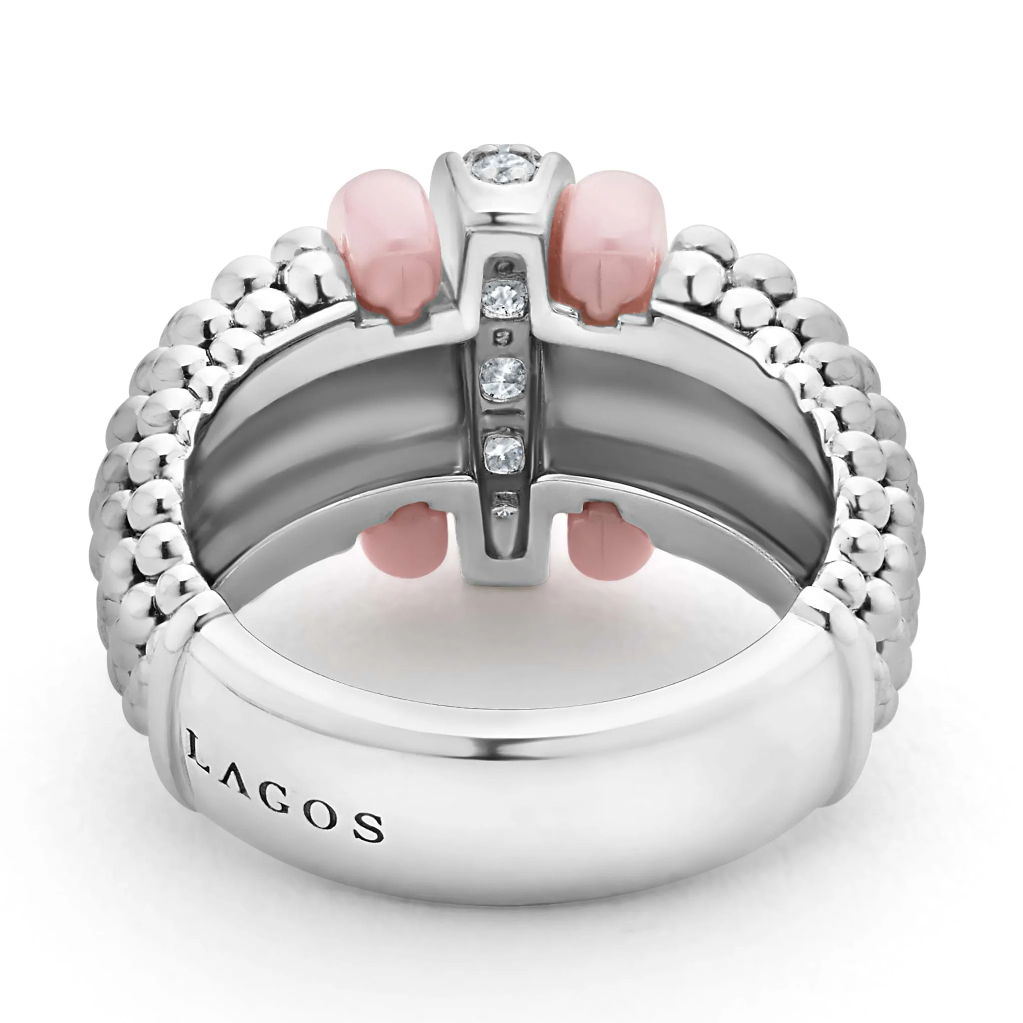Pink Caviar Pink Ceramic Caviar Diamond Ring sold by LAGOS product image thumbnail 4