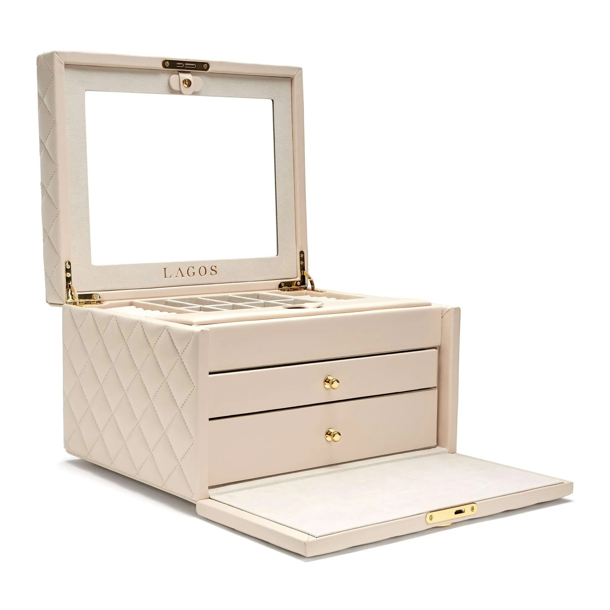 Accessories Large Quilted Jewelry Box sold by LAGOS product image thumbnail 3