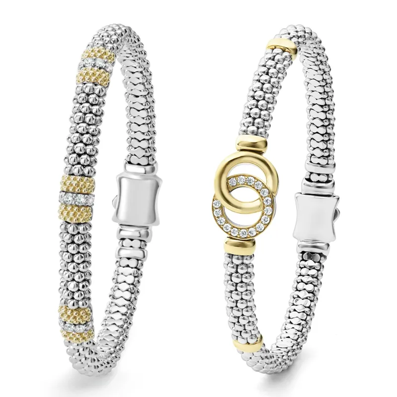 Signature Caviar 18K Gold and Diamond Bracelet Gift Set sold by LAGOS