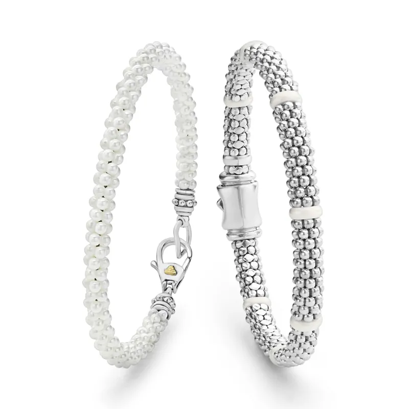 White Caviar White Ceramic Caviar Bracelet Gift Set sold by LAGOS