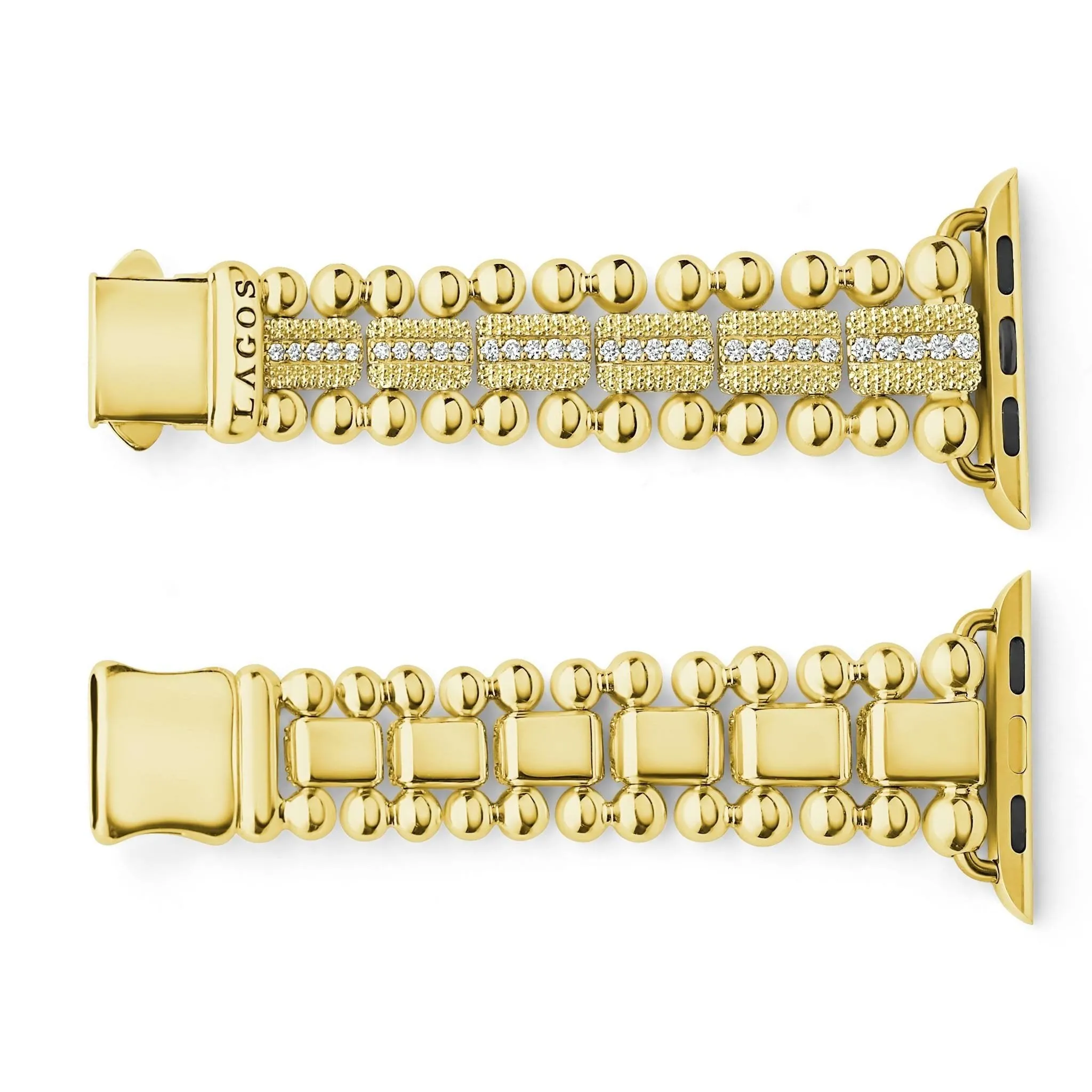 Smart Caviar 18K Gold and Diamond Caviar Beaded Watch Bracelet-38-45mm sold by LAGOS product image thumbnail 3