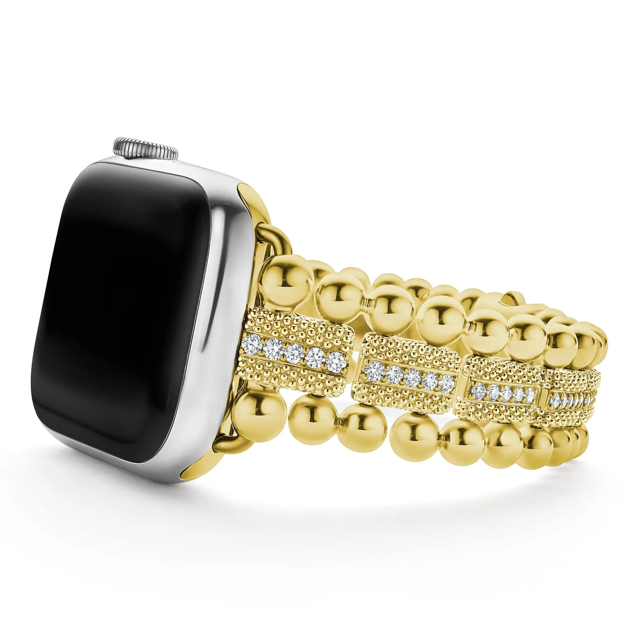 Smart Caviar 18K Gold and Diamond Caviar Beaded Watch Bracelet-38-45mm sold by LAGOS