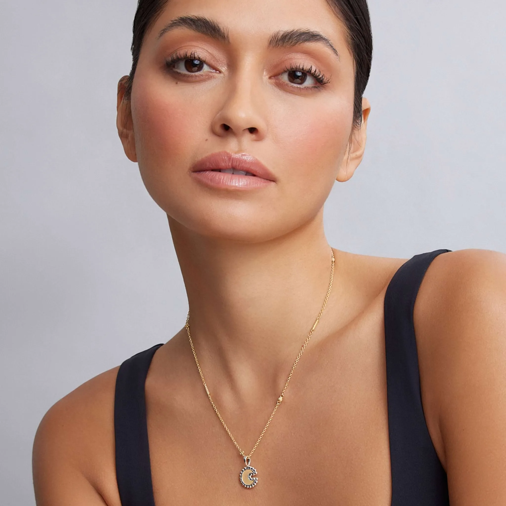 Signature Caviar Two-Tone Crescent Charm sold by LAGOS product image thumbnail 2