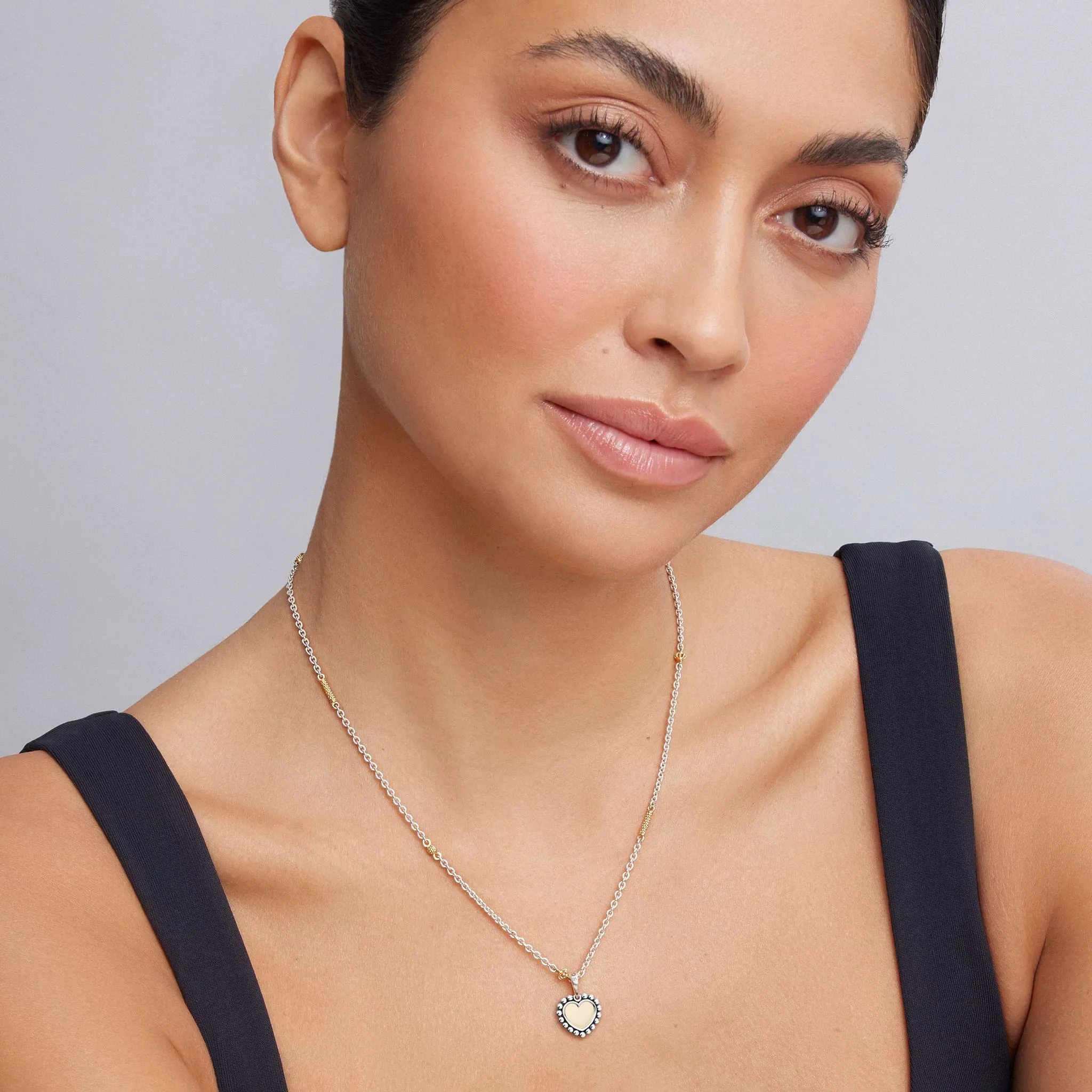 Signature Caviar Two-Tone Heart Charm sold by LAGOS product image thumbnail 2