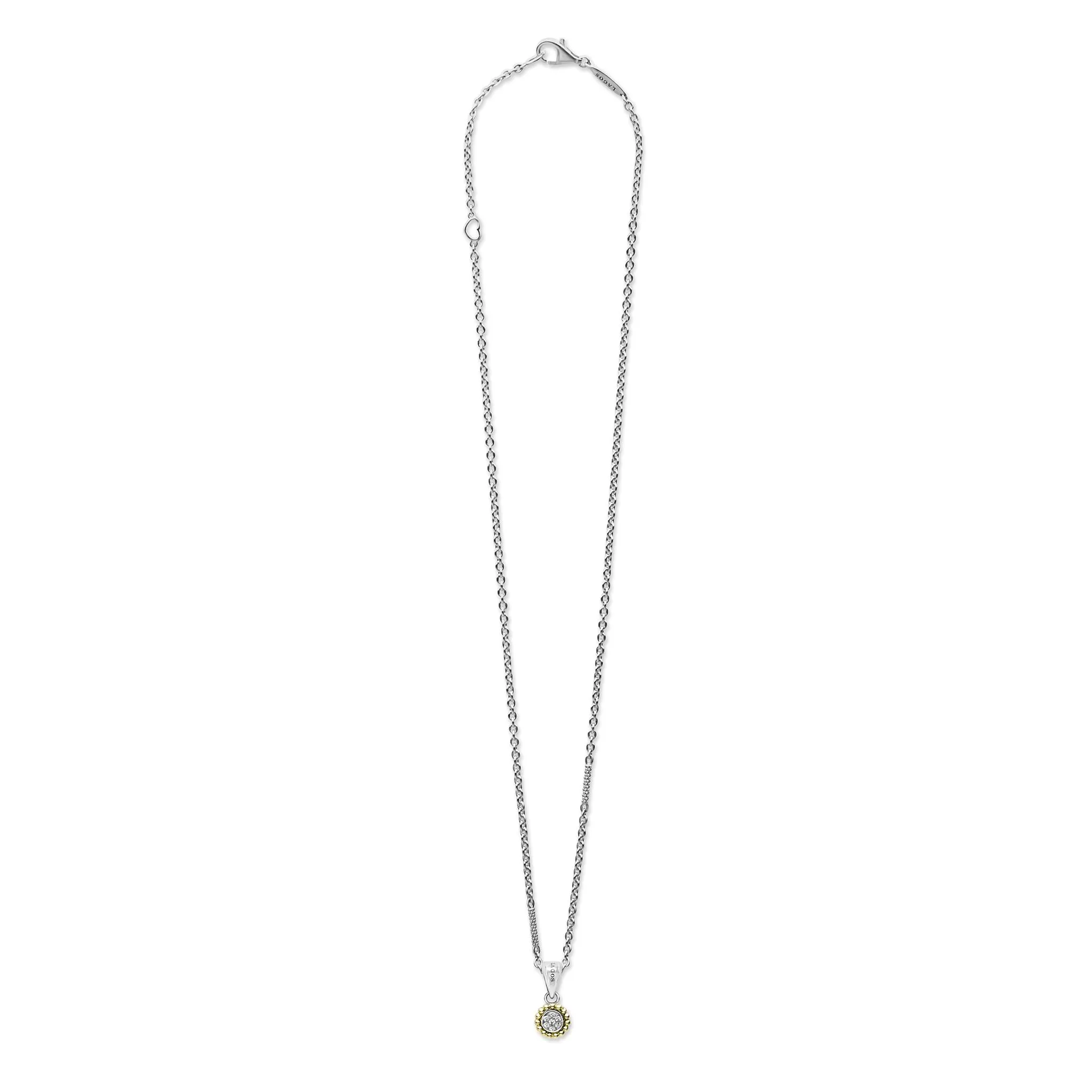 Caviar Lux Two-Tone Diamond Pendant Necklace sold by LAGOS product image thumbnail 3