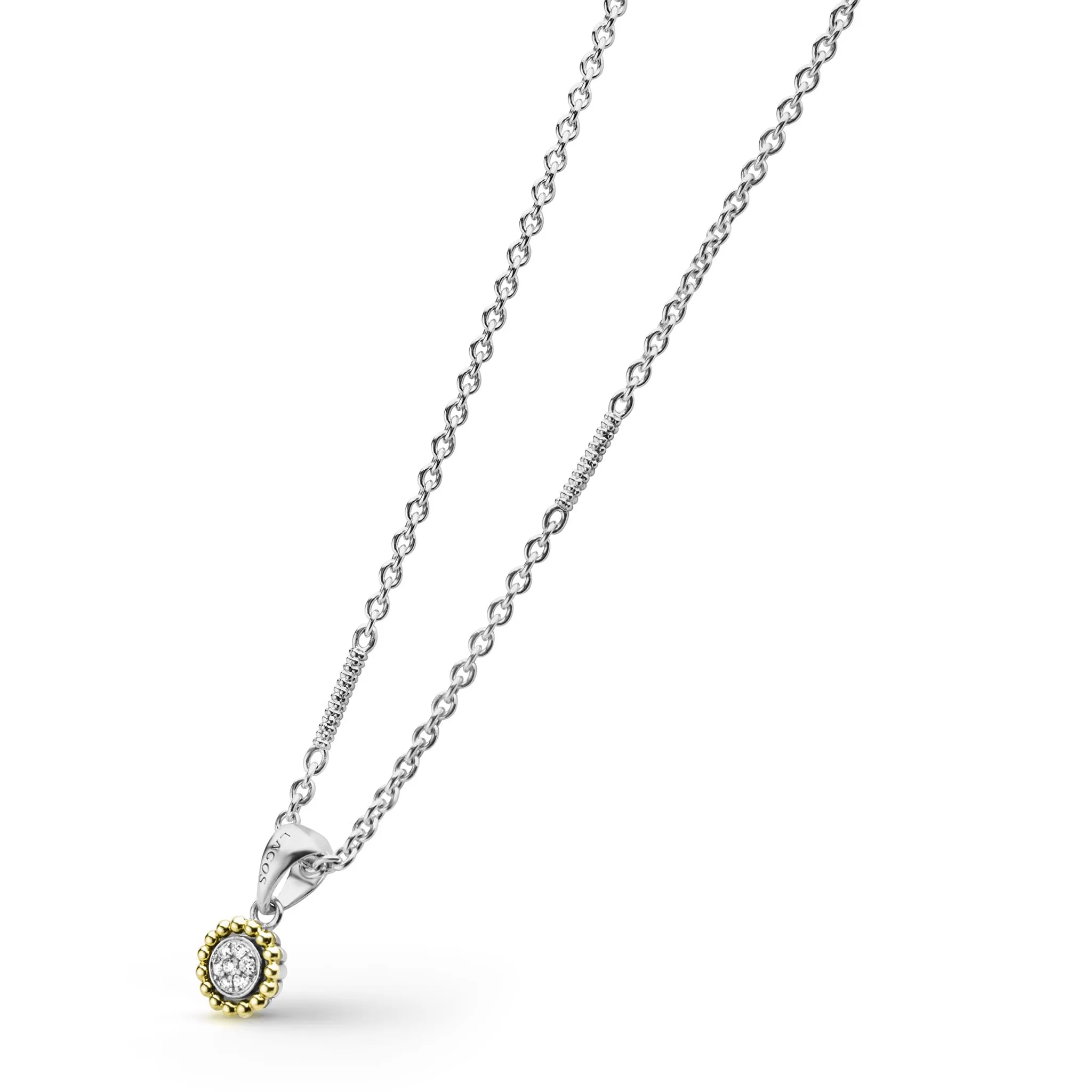 Caviar Lux Two-Tone Diamond Pendant Necklace sold by LAGOS product image thumbnail 4