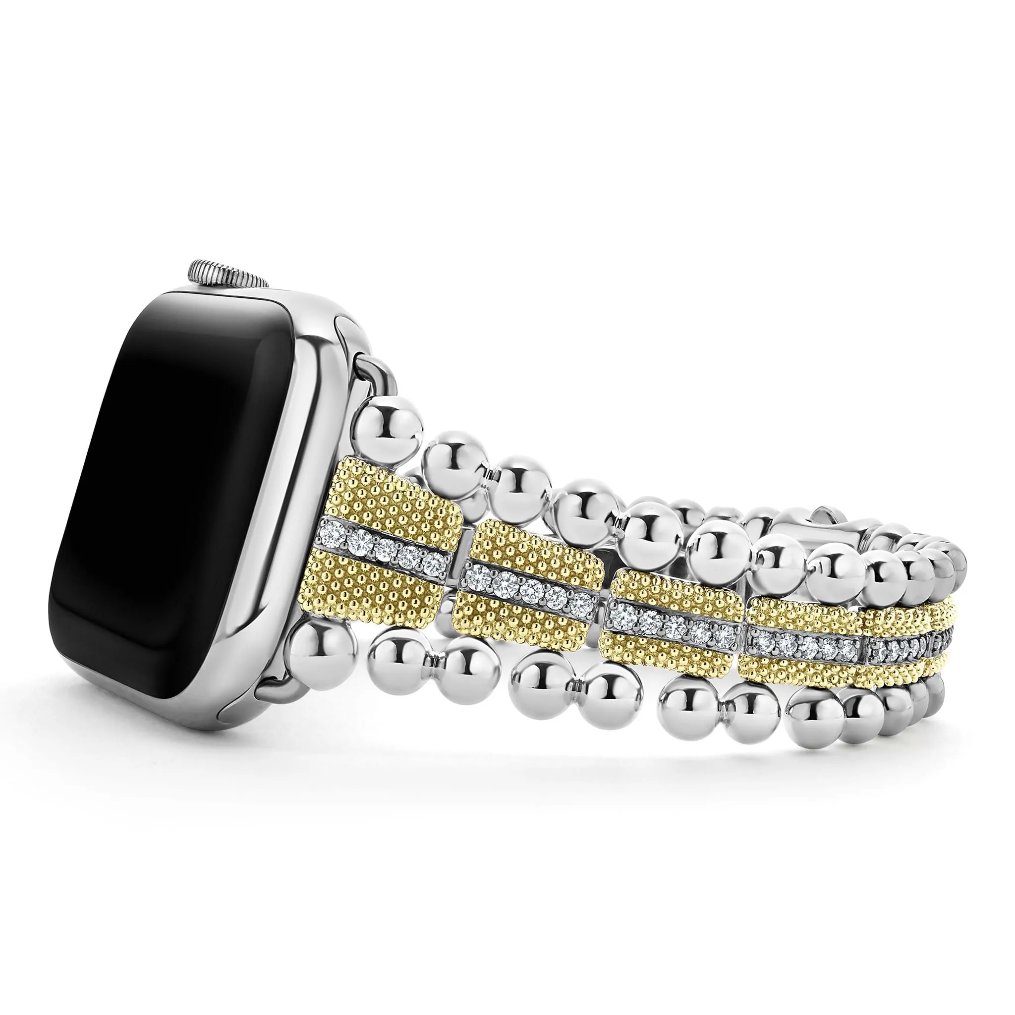 Smart Caviar 18K Gold and Diamond Caviar Beaded Watch Bracelet-42-49mm sold by LAGOS