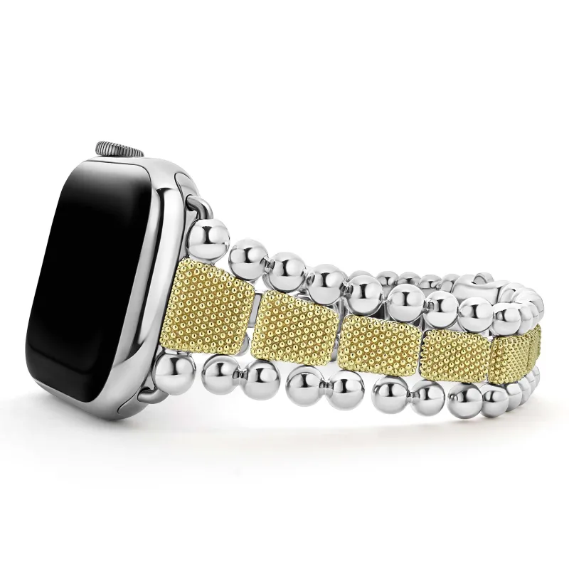 Smart Caviar 18K Gold and Sterling Silver Caviar Beaded Watch Bracelet-42-49mm sold by LAGOS