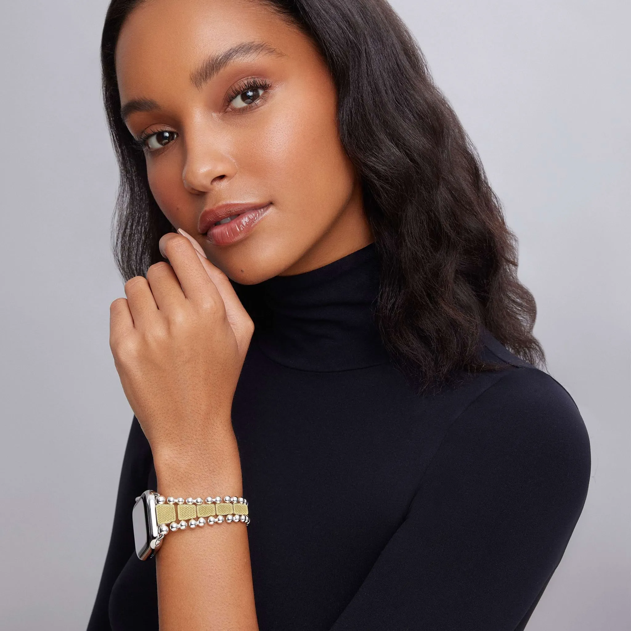 Smart Caviar 18K Gold and Sterling Silver Caviar Beaded Watch Bracelet-42-49mm sold by LAGOS product image thumbnail 2