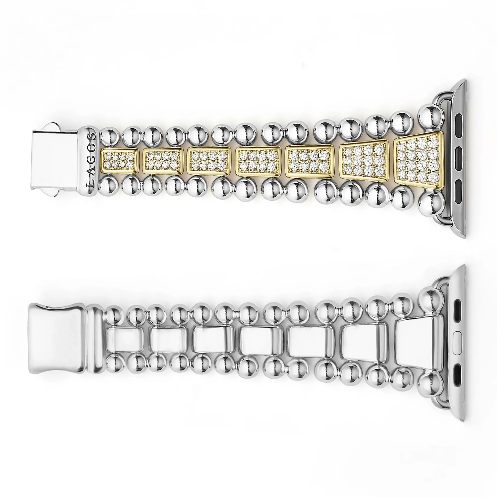 Smart Caviar 18K Gold and Sterling Silver Full Diamond Watch Bracelet-42-49mm sold by LAGOS product image thumbnail 3