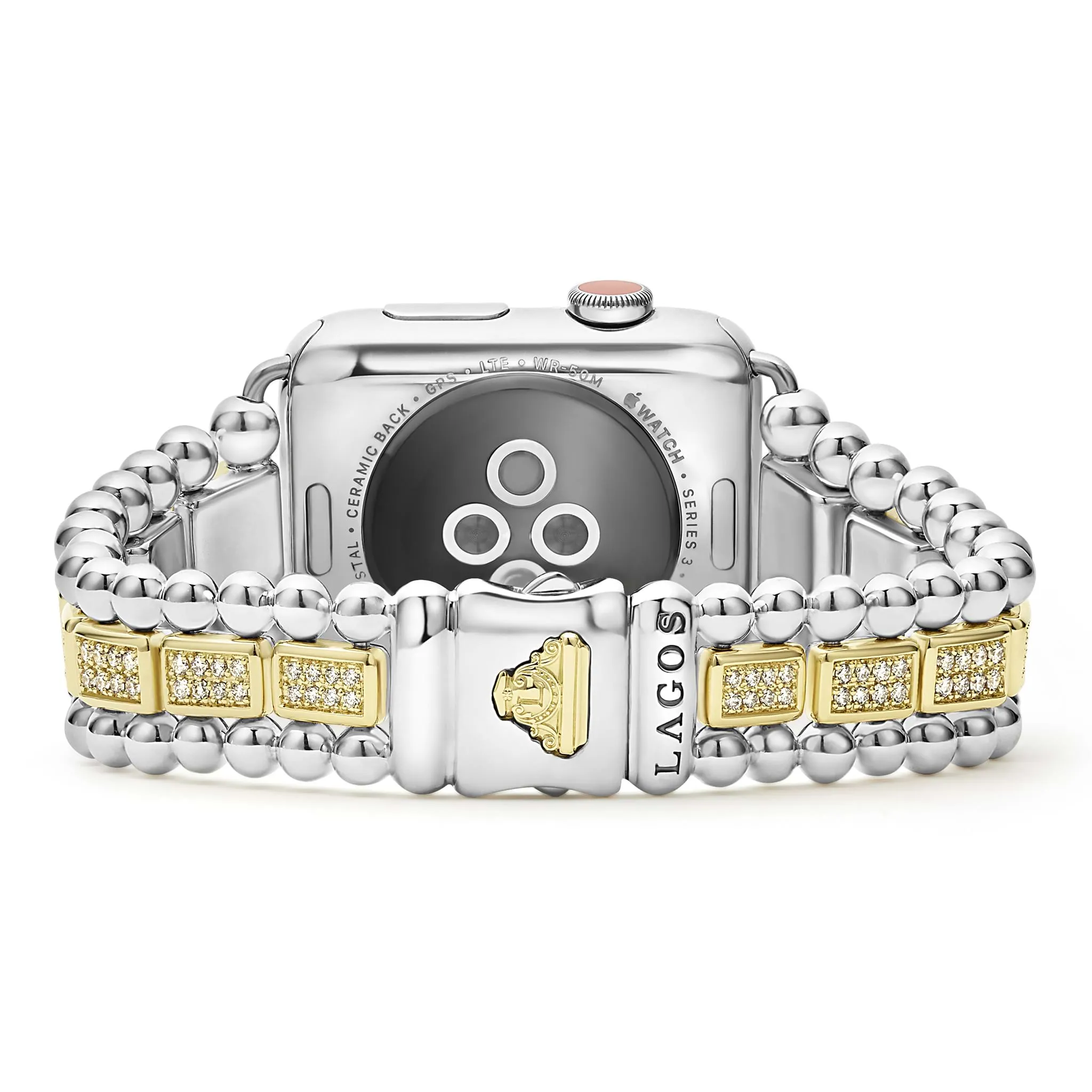 Smart Caviar 18K Gold and Sterling Silver Full Diamond Watch Bracelet-42-49mm sold by LAGOS product image thumbnail 4