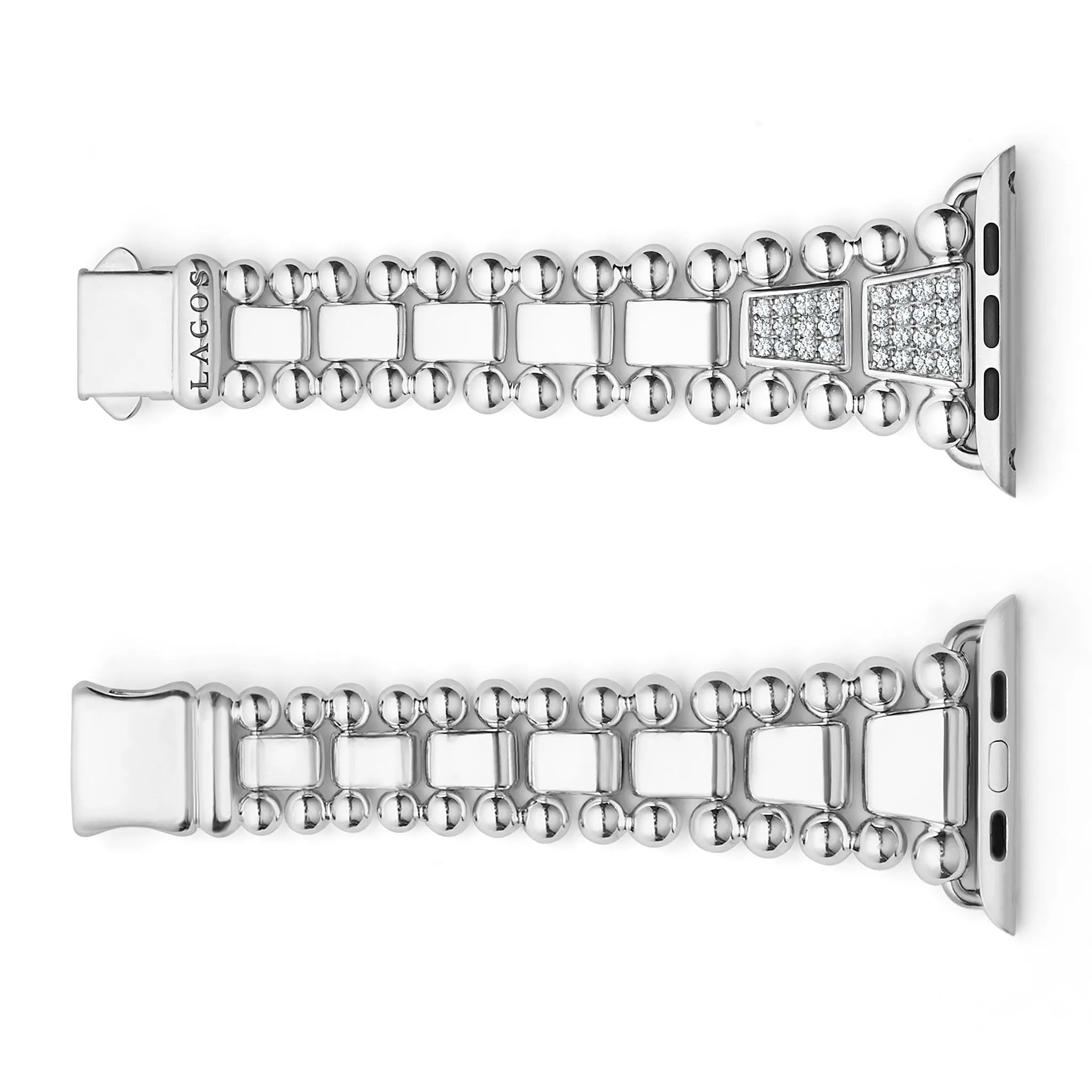 Smart Caviar Sterling Silver Half Diamond Watch Bracelet-42-49mm sold by LAGOS product image thumbnail 3