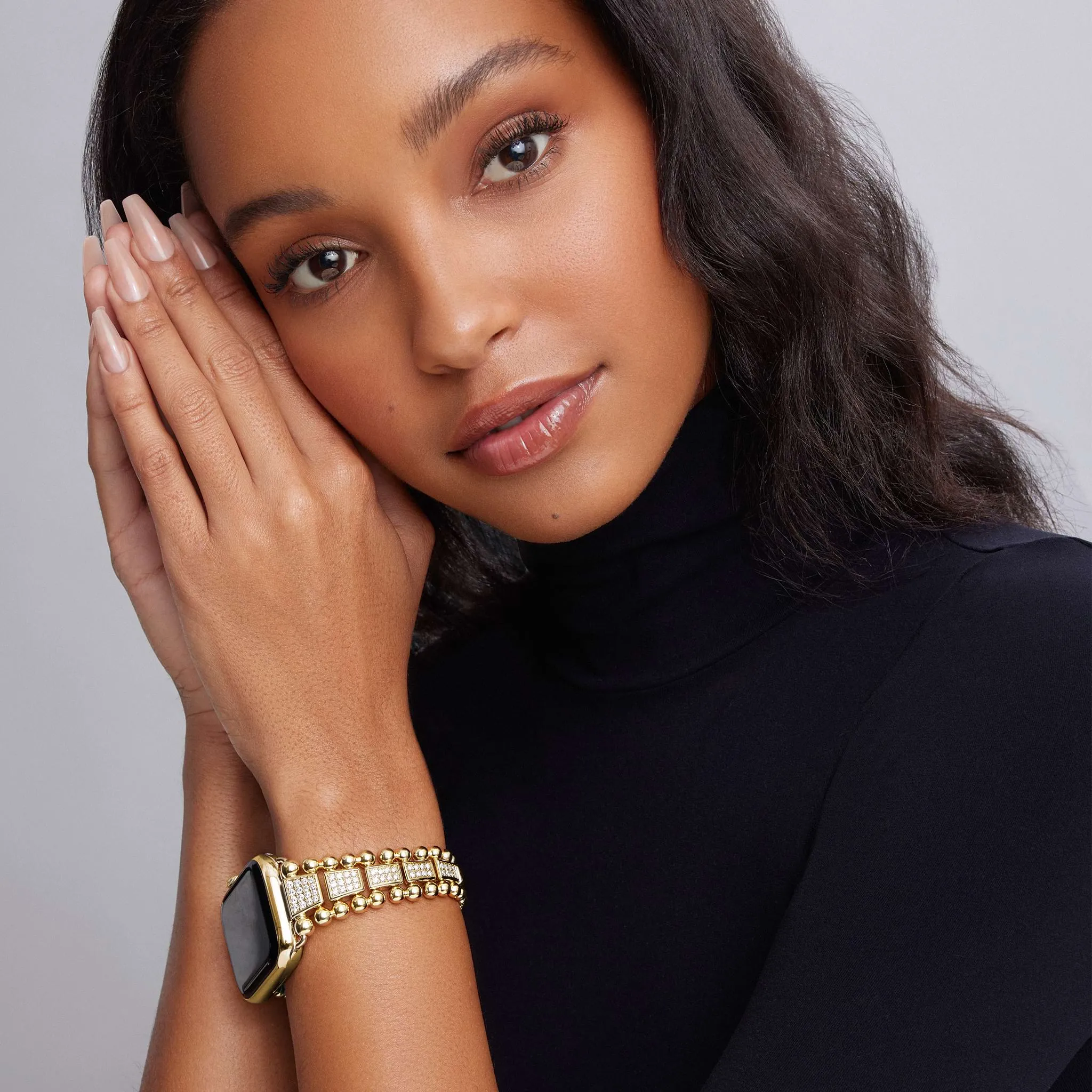 Smart Caviar 18K Gold Full Diamond Watch Bracelet-42-49mm sold by LAGOS product image thumbnail 2