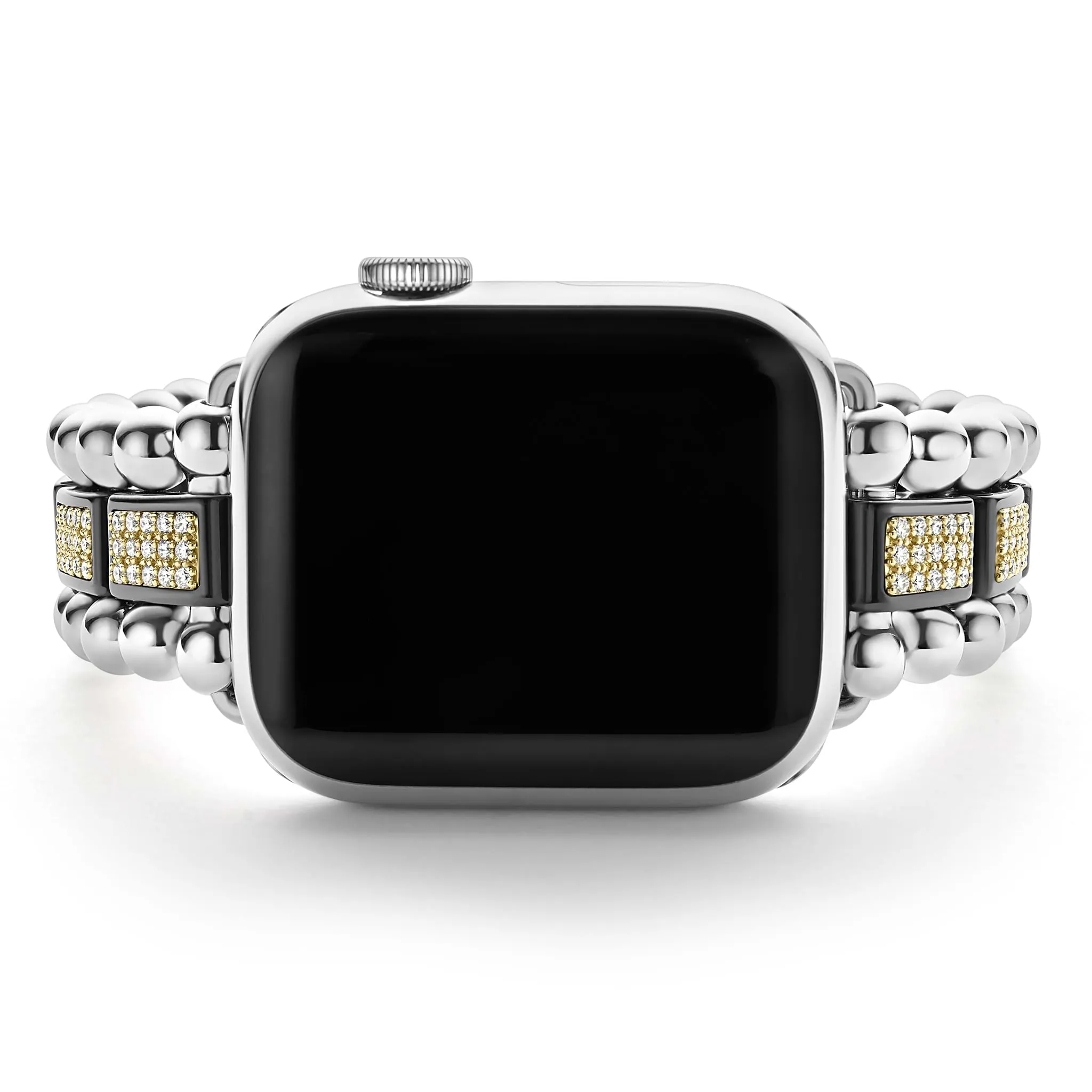 Smart Caviar Black Ceramic Half Diamond Watch Bracelet-38-45mm sold by LAGOS product image thumbnail 5