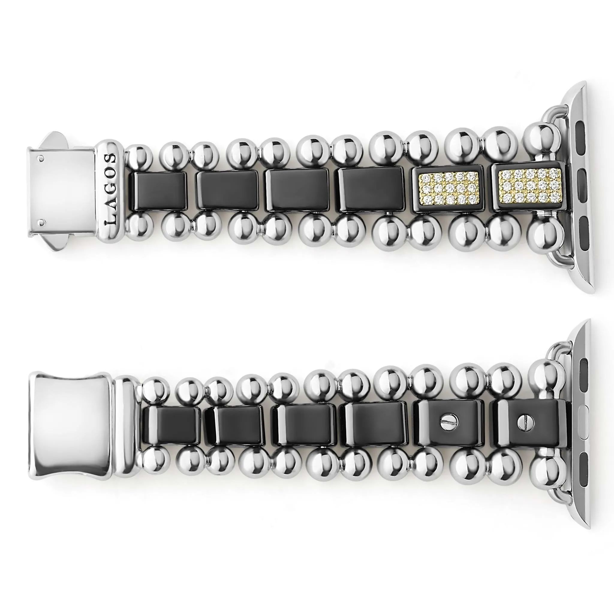 Smart Caviar Black Ceramic Half Diamond Watch Bracelet-38-45mm sold by LAGOS product image thumbnail 3