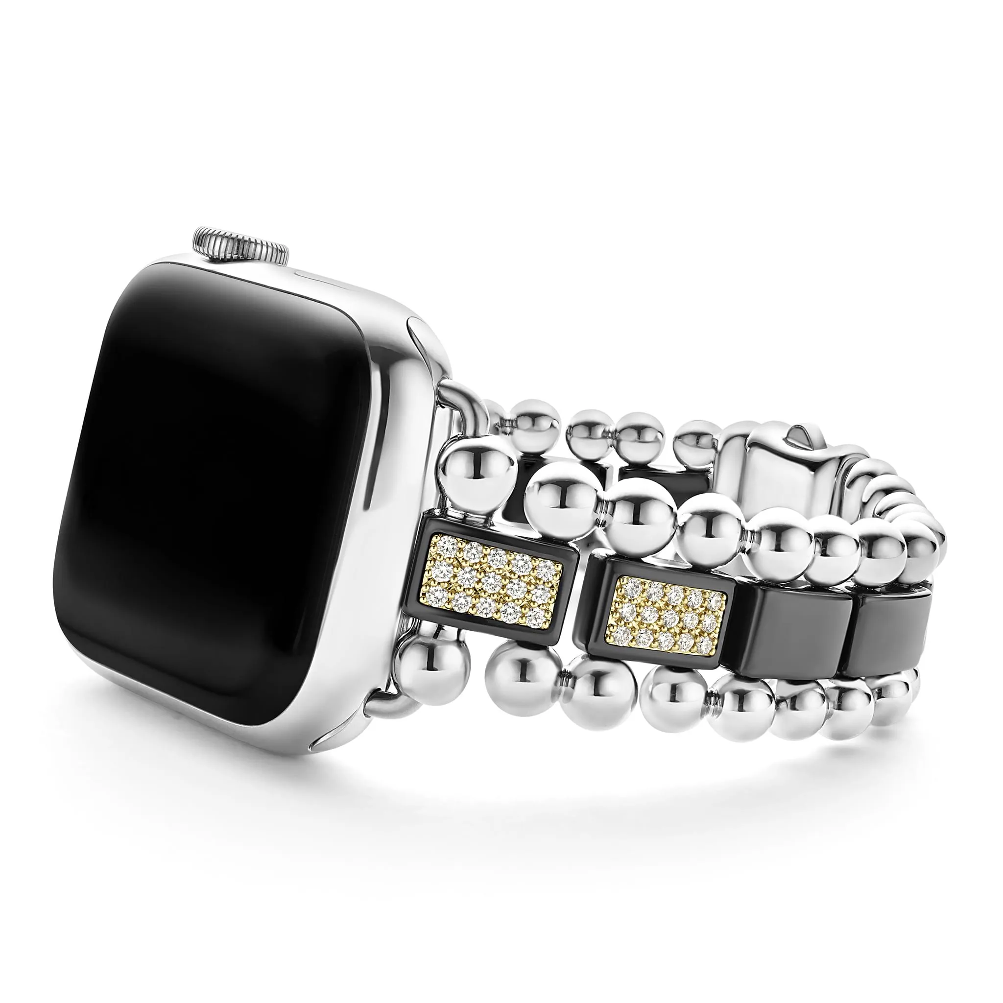 Smart Caviar Black Ceramic Half Diamond Watch Bracelet-38-45mm sold by LAGOS