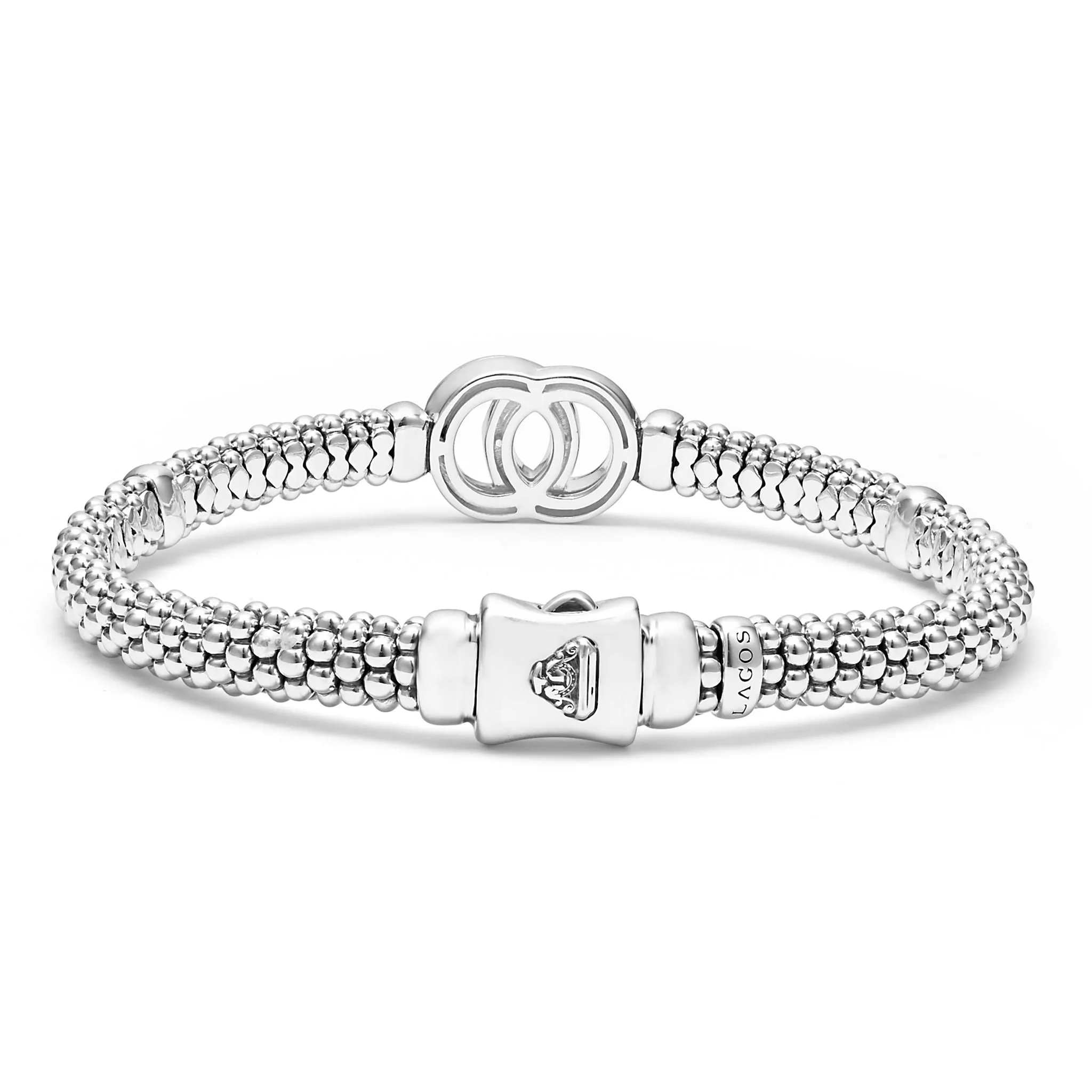 Signature Caviar Two-Tone Interlocking Caviar Bracelet | 6mm sold by LAGOS product image thumbnail 5