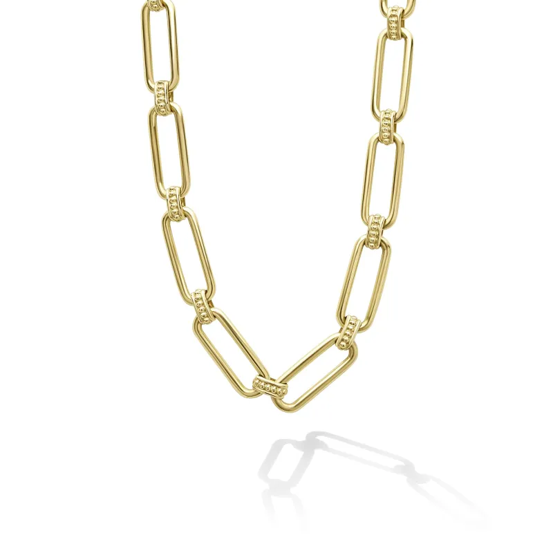 Signature Caviar 18K Gold Petite Link Necklace sold by LAGOS