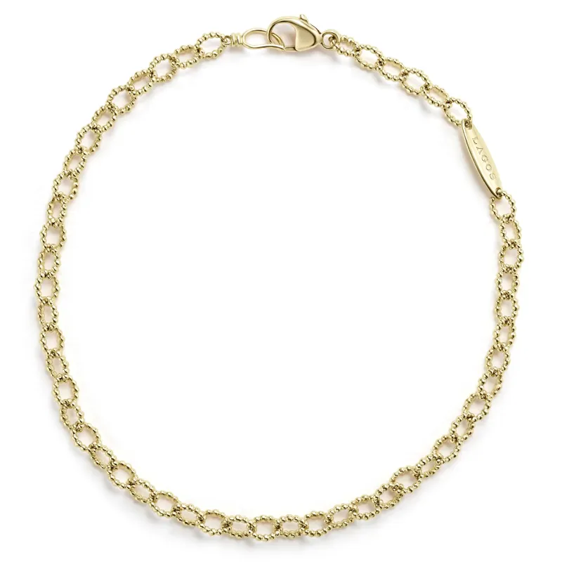 Signature Caviar 18K Gold Petite Link Bracelet sold by LAGOS