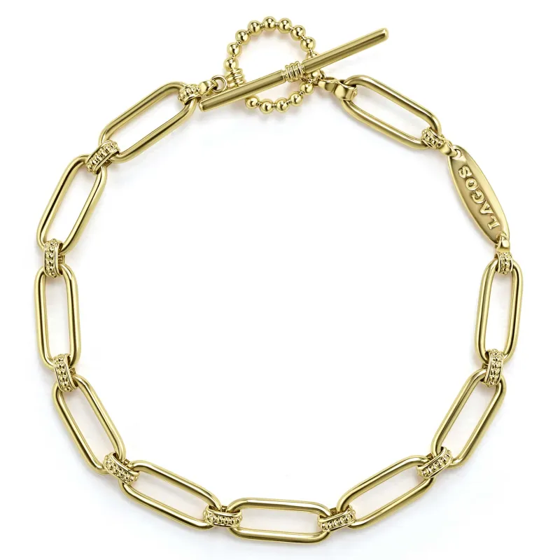 Signature Caviar 18K Gold Petite Link Bracelet sold by LAGOS