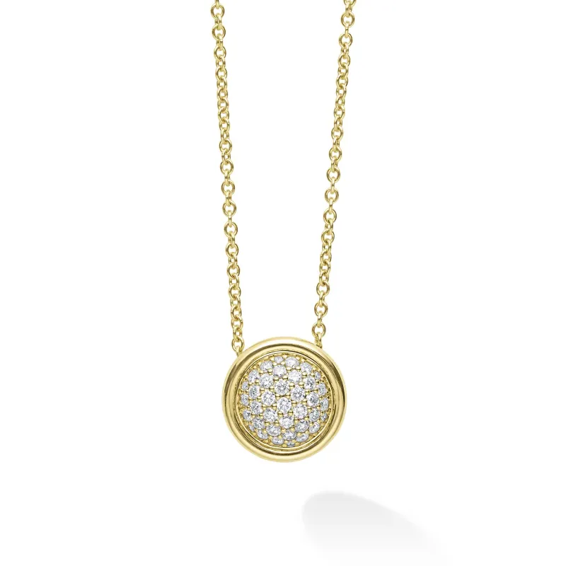 Meridian 18K Gold Diamond Circle Pendant Necklace sold by LAGOS