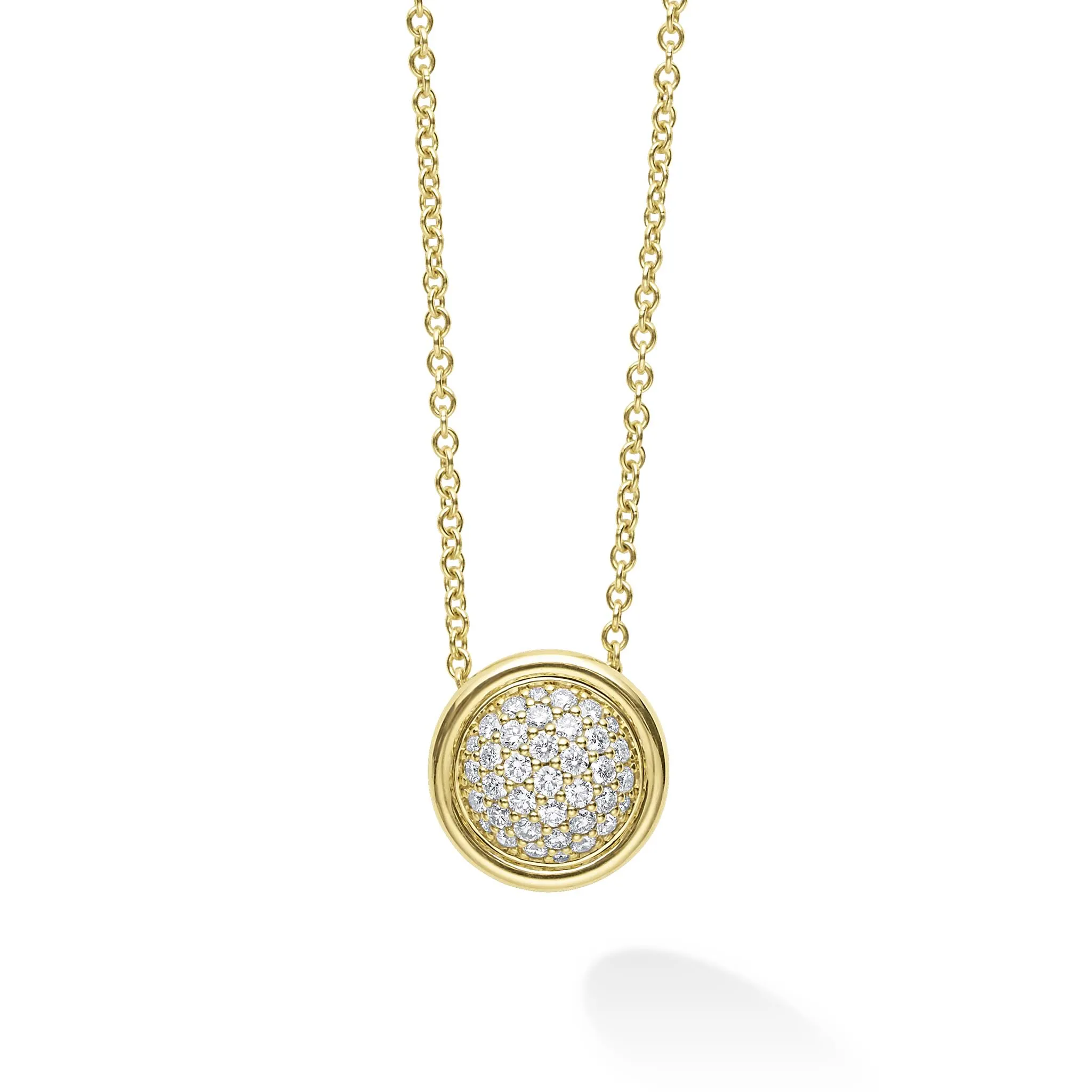 Meridian 18K Gold Diamond Circle Pendant Necklace sold by LAGOS