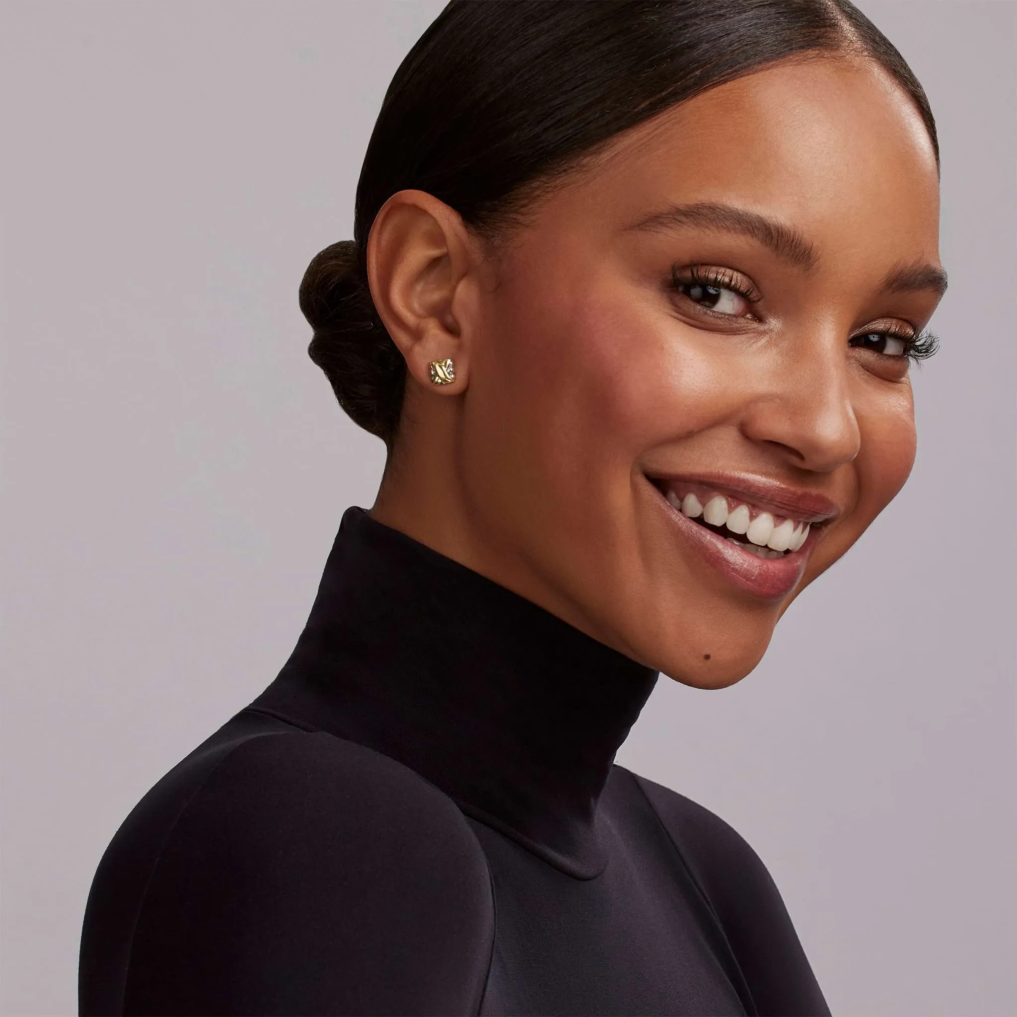 Embrace Two-Tone X Stud Earrings sold by LAGOS product image thumbnail 2