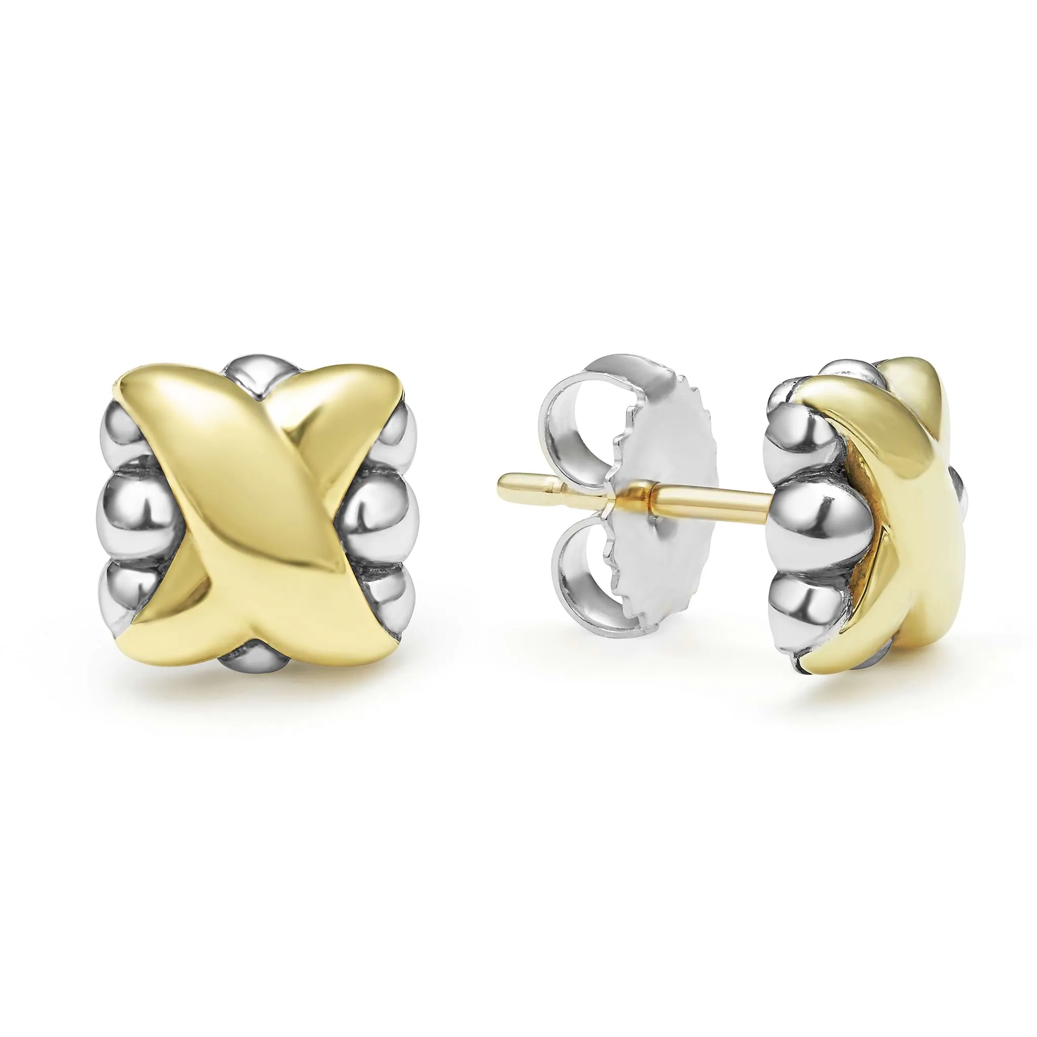 Embrace Two-Tone X Stud Earrings sold by LAGOS product image thumbnail 3
