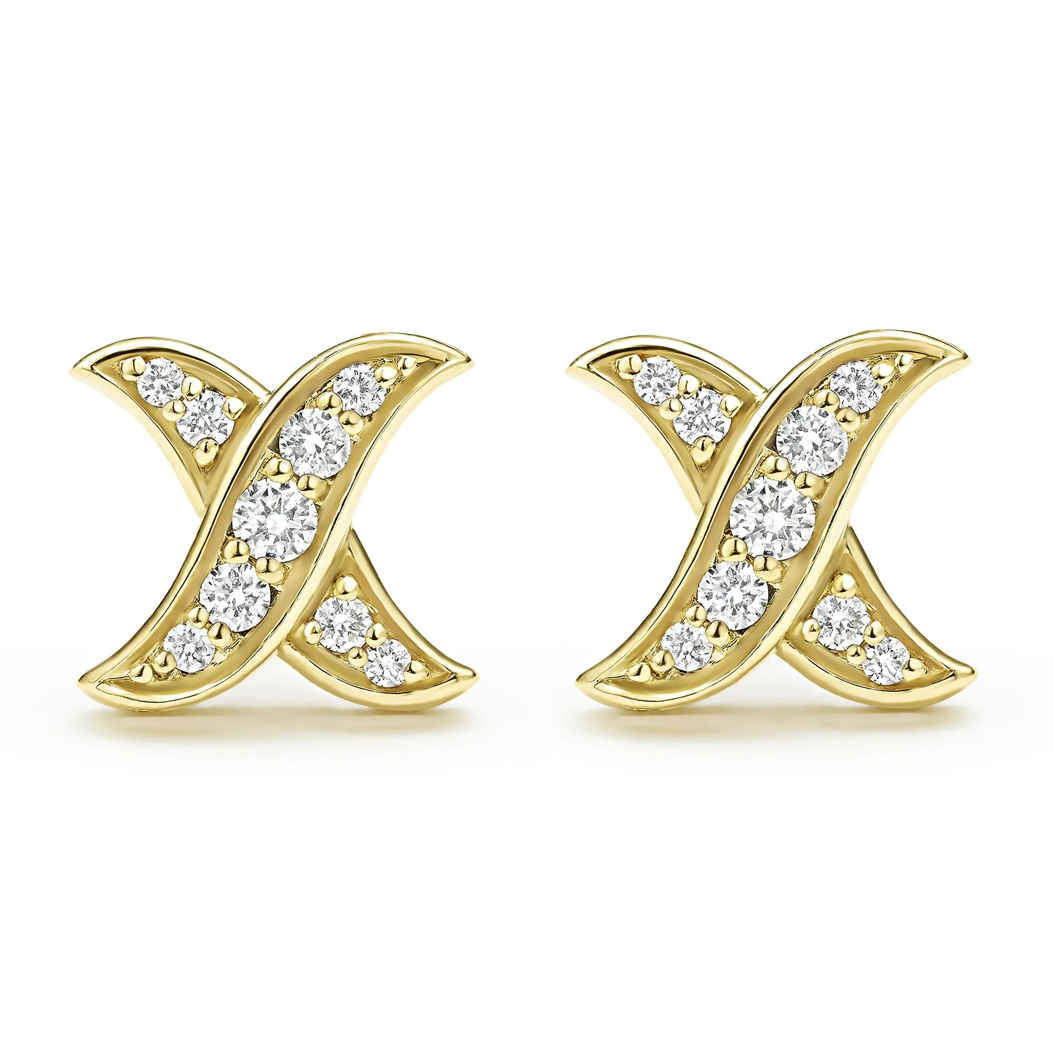 Embrace 18K Gold X Diamond Stud Earrings sold by LAGOS product image thumbnail 4