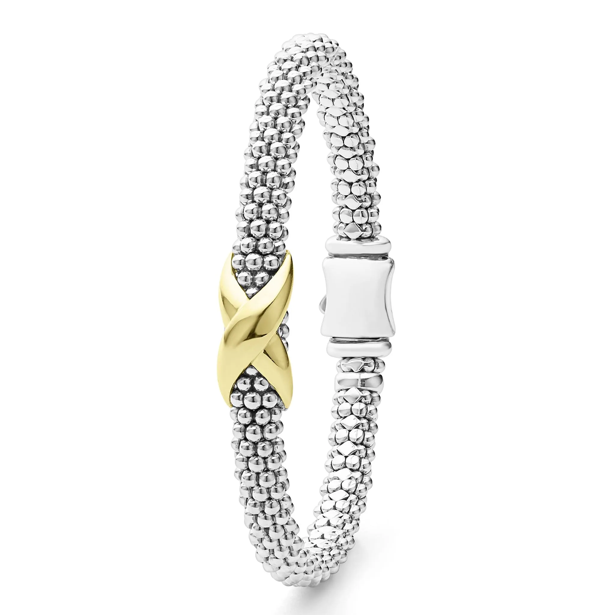 Embrace Two-Tone X Caviar Bracelet | 6mm sold by LAGOS product image thumbnail 4