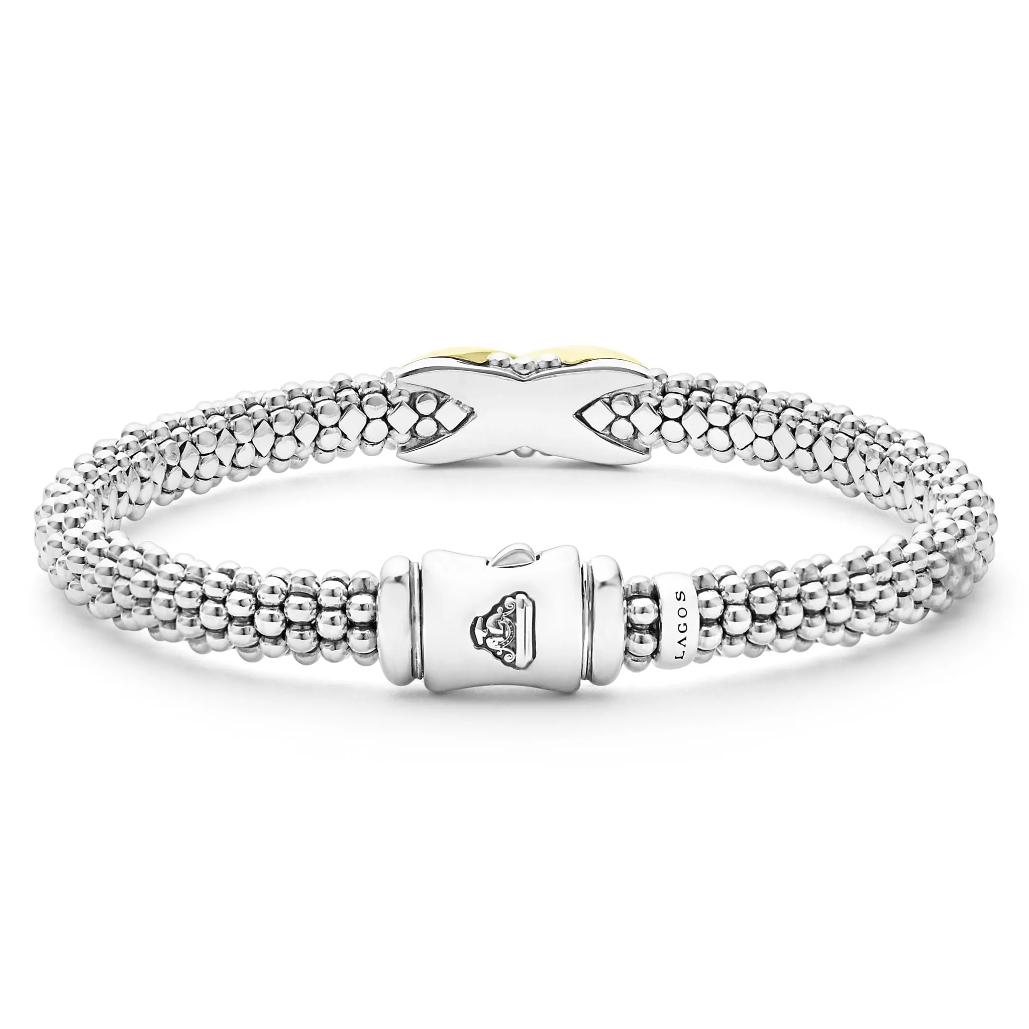 Embrace Two-Tone X Caviar Bracelet | 6mm sold by LAGOS product image thumbnail 5