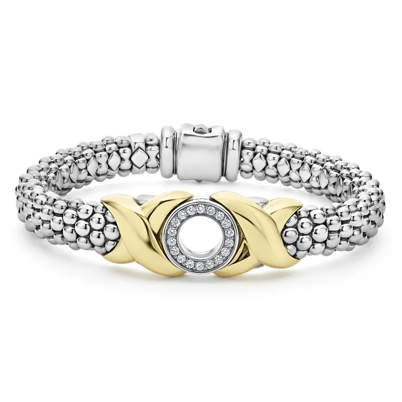 Embrace 18K Gold XO Diamond Bracelet | 9mm sold by LAGOS