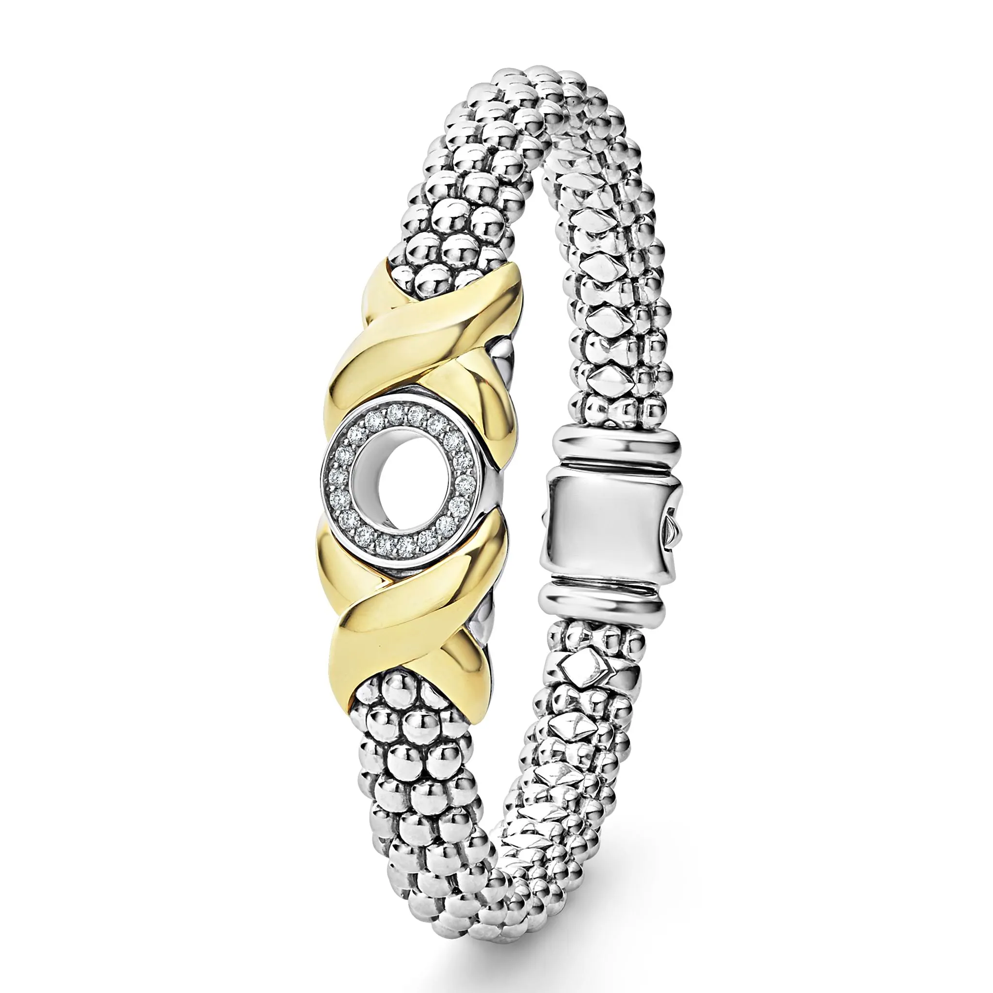 Embrace 18K Gold XO Diamond Bracelet | 9mm sold by LAGOS product image thumbnail 4