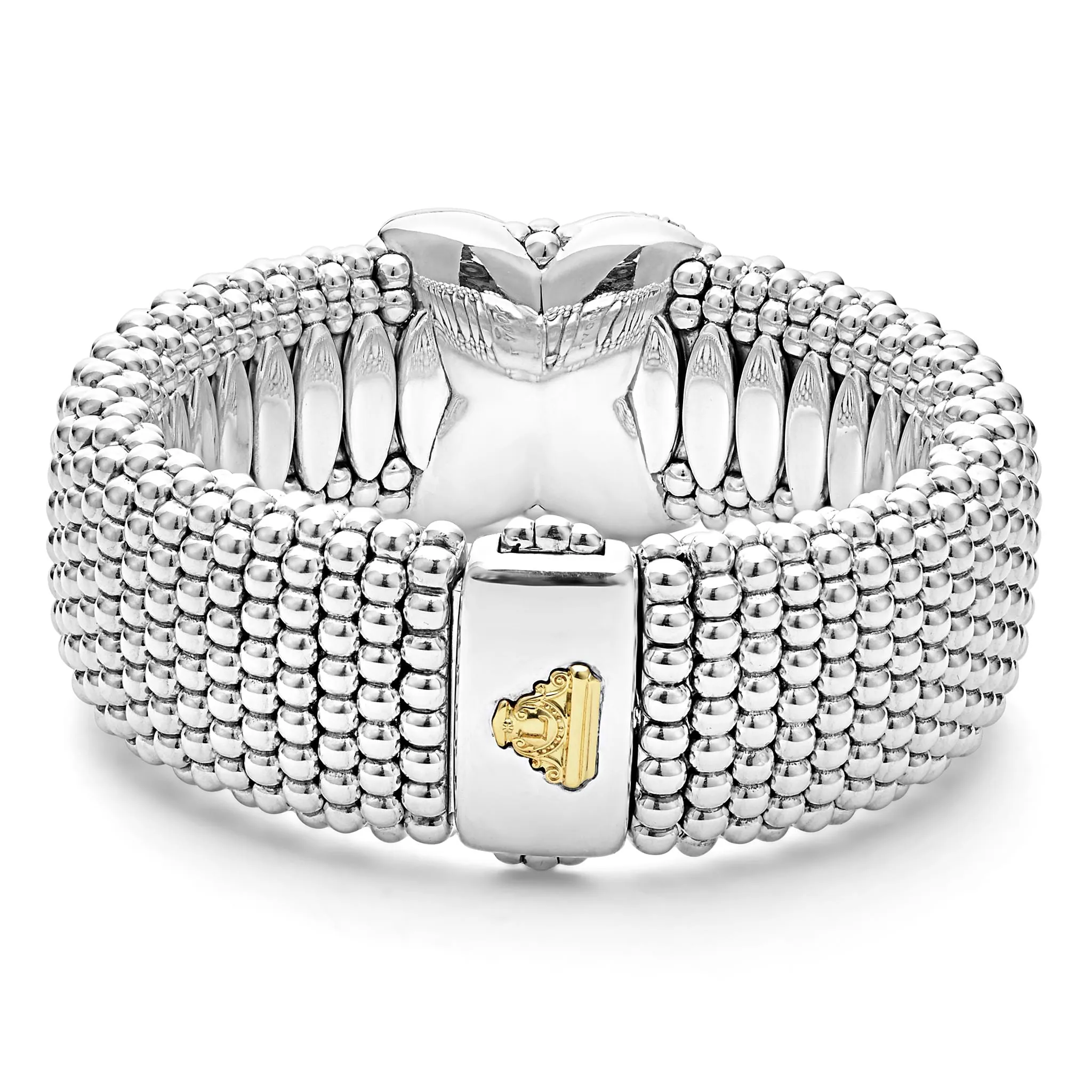Embrace Two-Tone X Diamond Caviar Bracelet | 23mm sold by LAGOS product image thumbnail 5