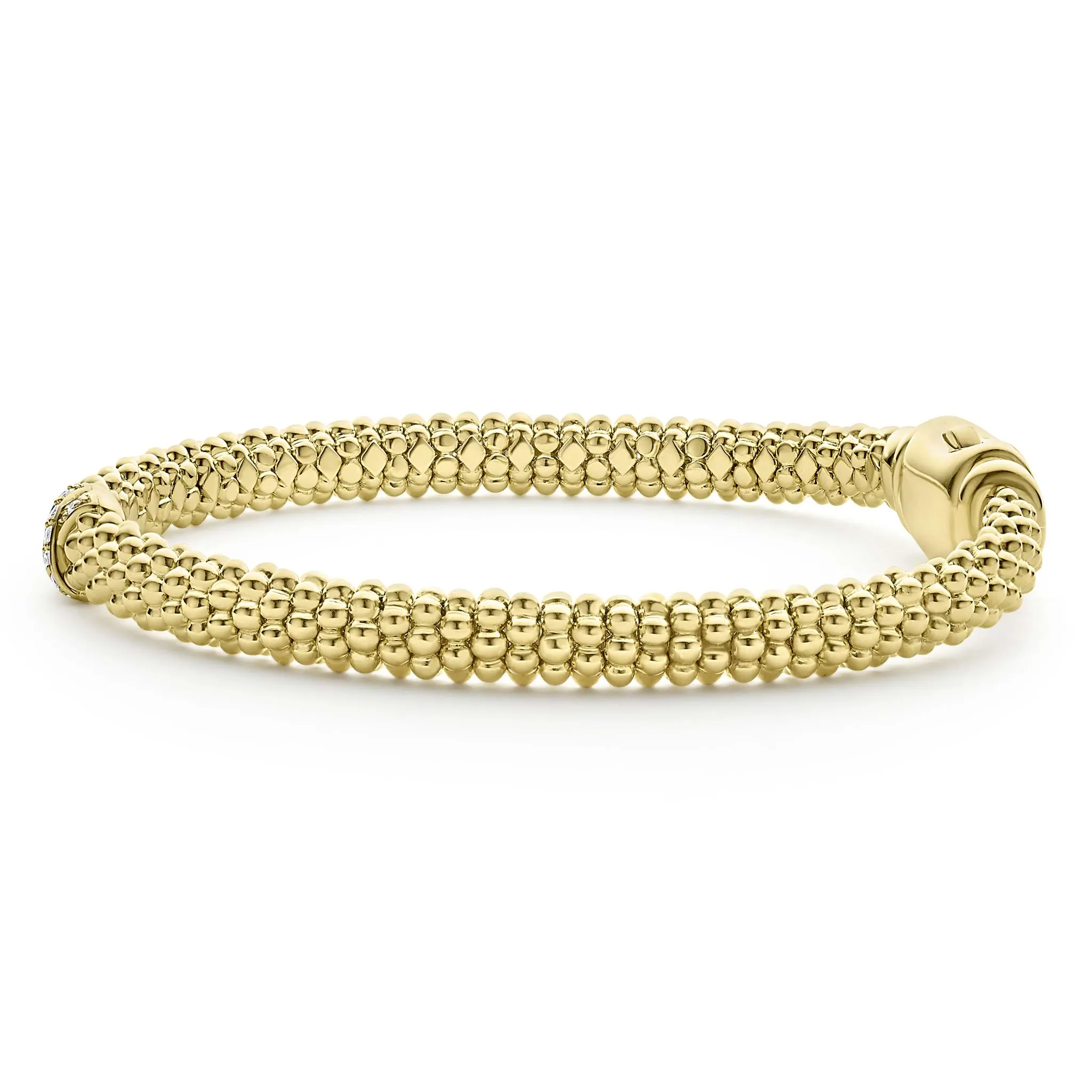 Embrace 18K Gold X Diamond Caviar Bracelet | 6mm sold by LAGOS product image thumbnail 3