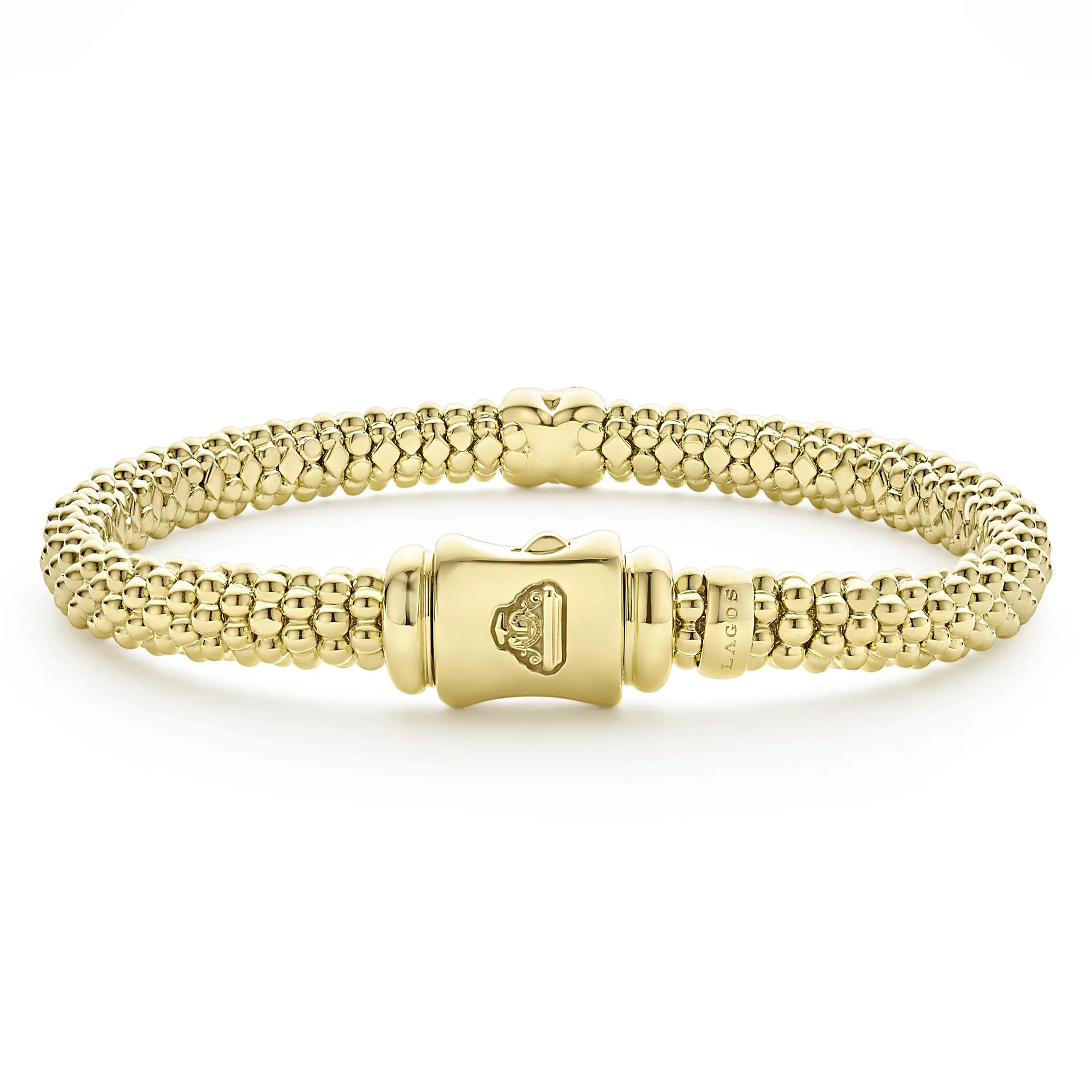 Embrace 18K Gold X Diamond Caviar Bracelet | 6mm sold by LAGOS product image thumbnail 5