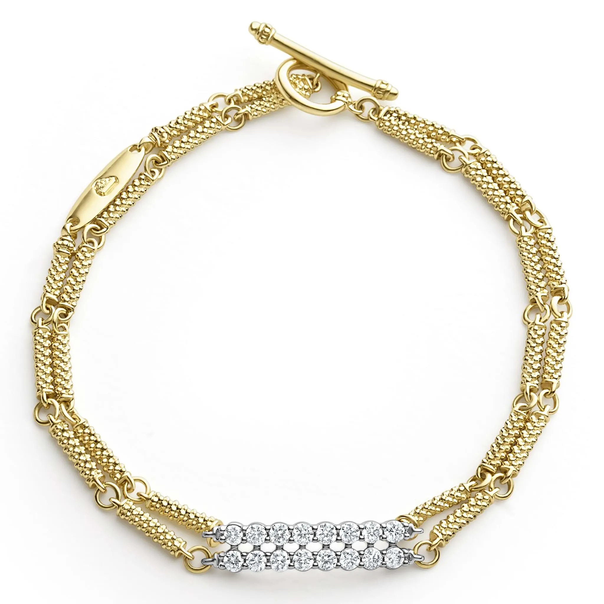 Signature Caviar Superfine Double Link Diamond Bracelet sold by LAGOS